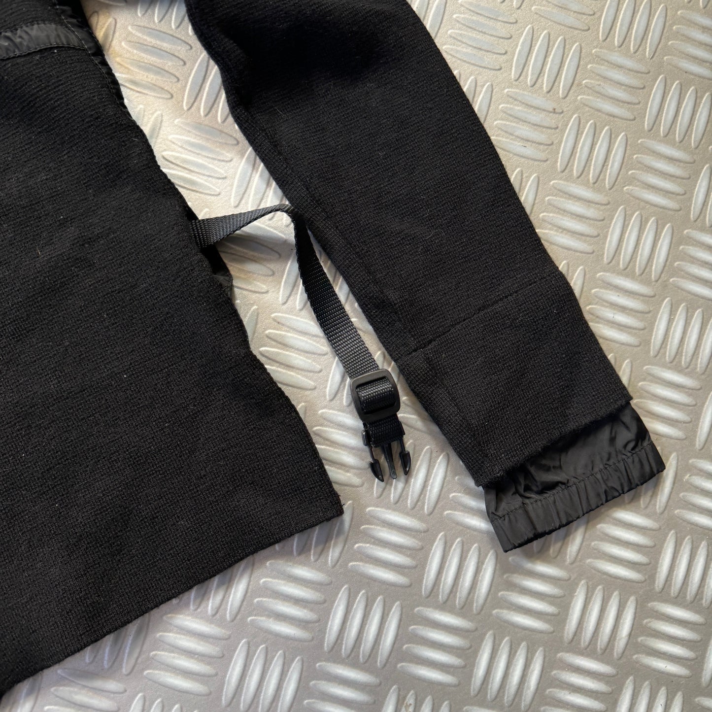 SS99' Prada Mainline Technical Knit Jet Black Zipped Hoodie