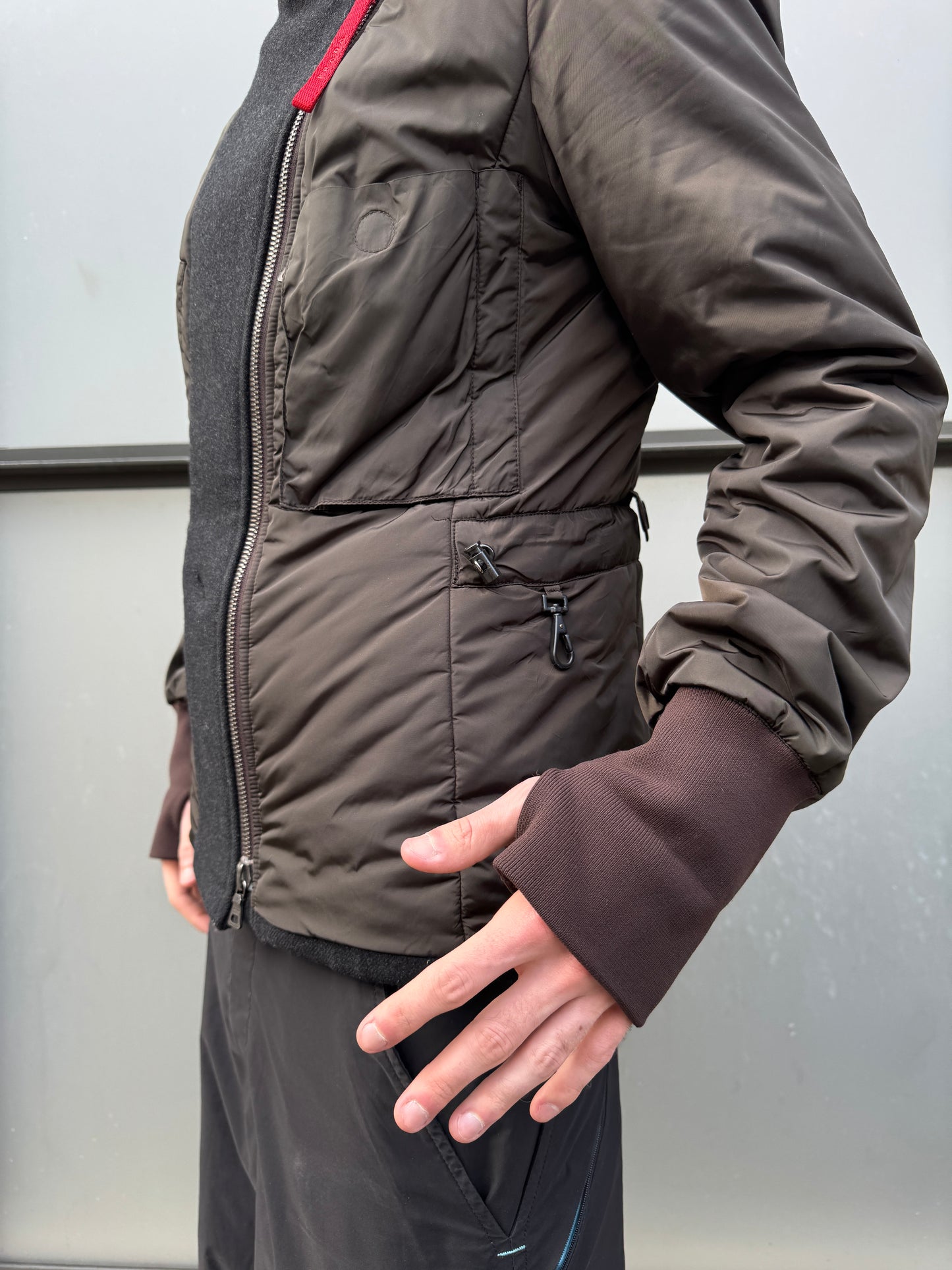 Early 2000’s Prada Deep Brown Asymmetrical Zip ‘Inside Out’ Jacket