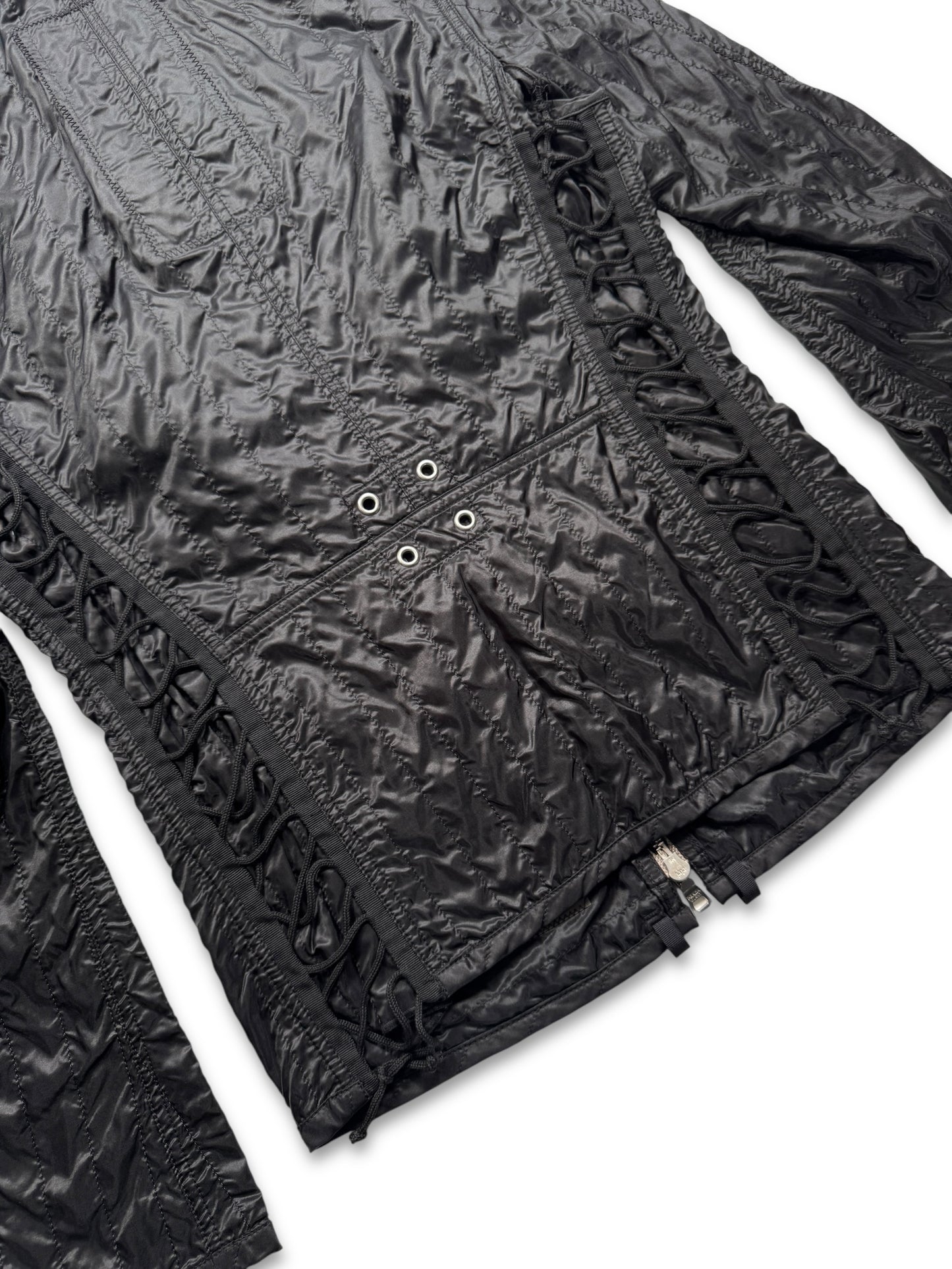 SS00’ Prada Sport Jet Black Lace Womens Jacket
