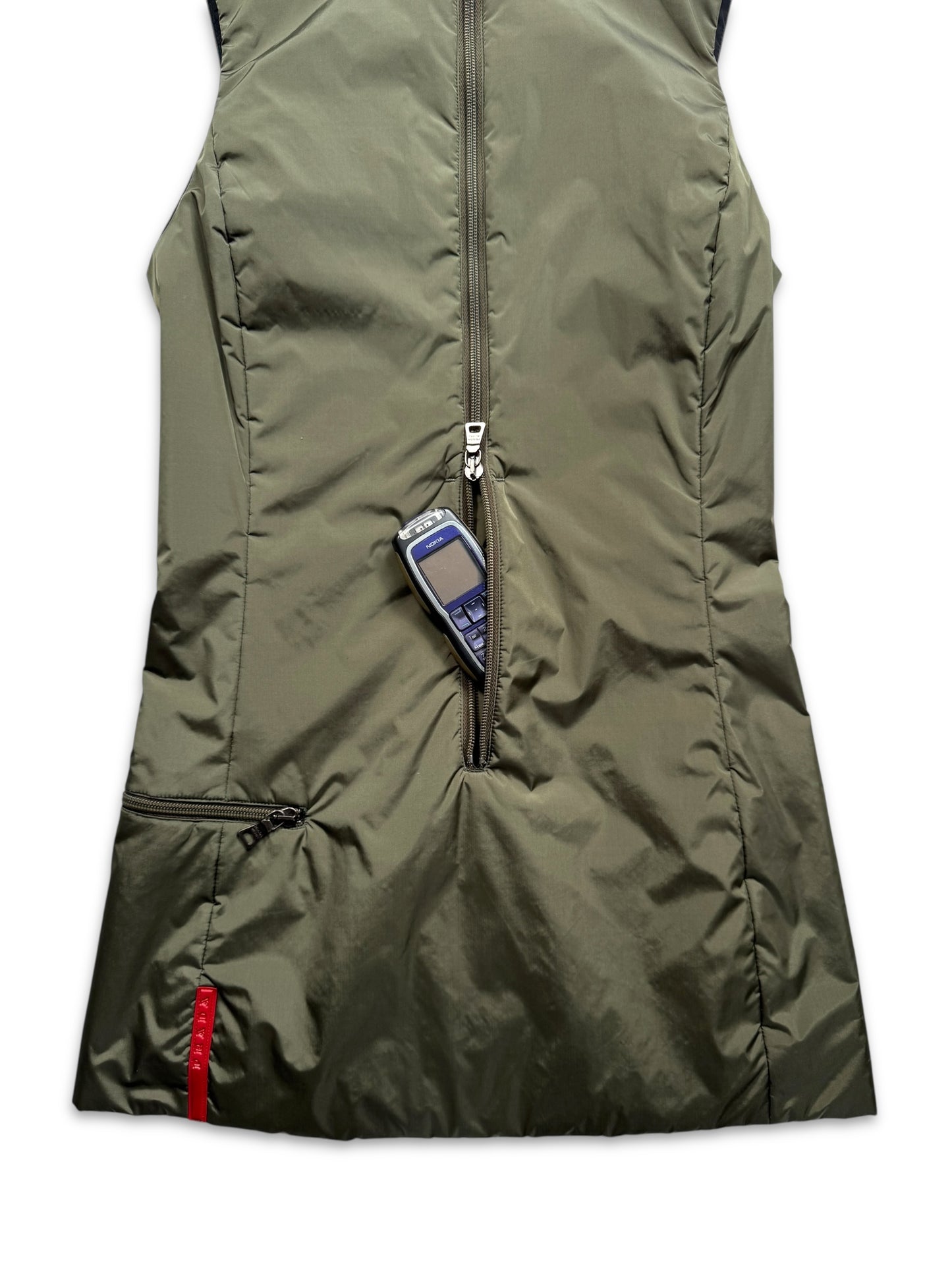 AW99’ Prada Sport Khaki Hooded Pullover Dress
