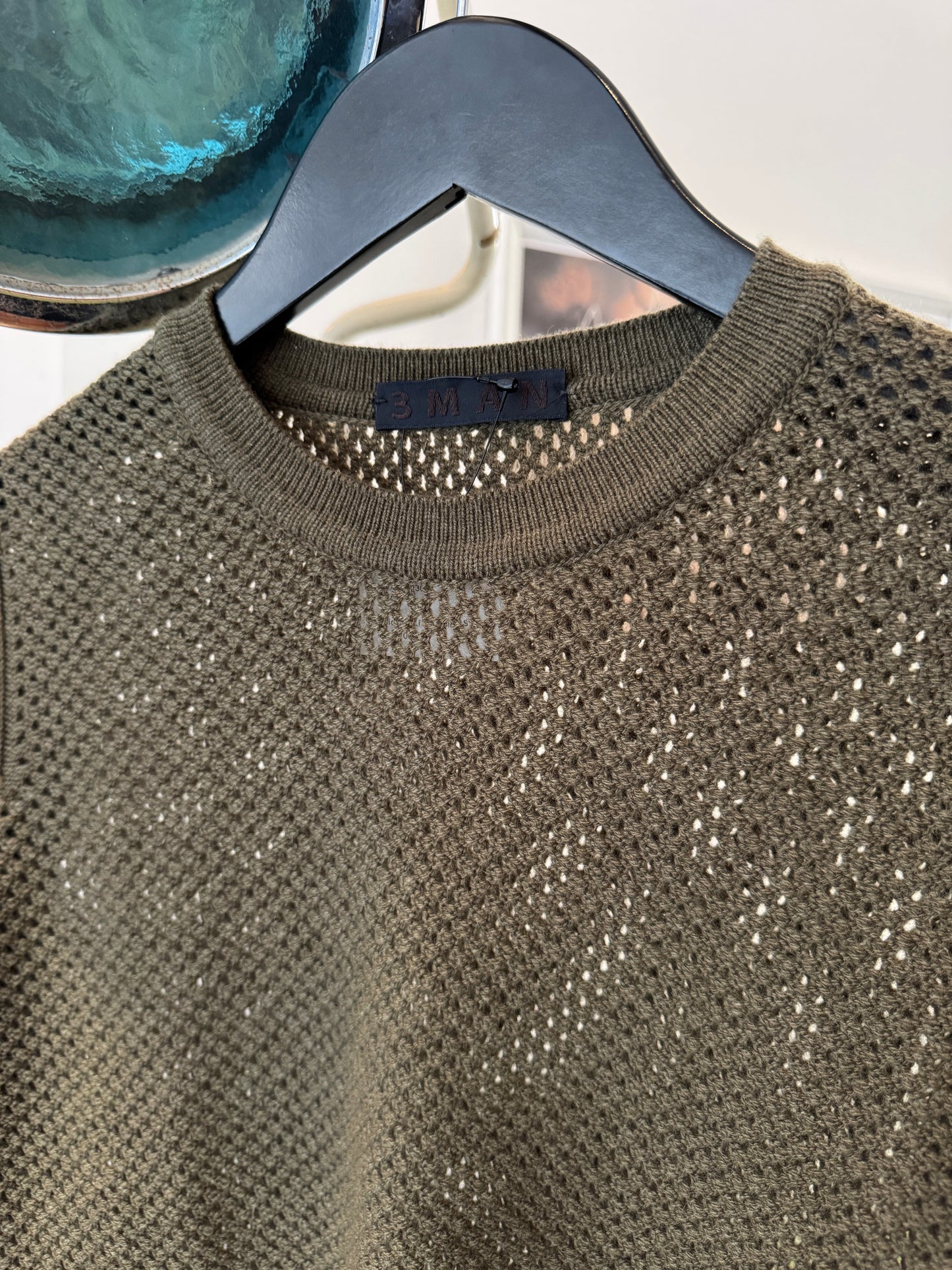 3Man Olive Knitted Crewneck
