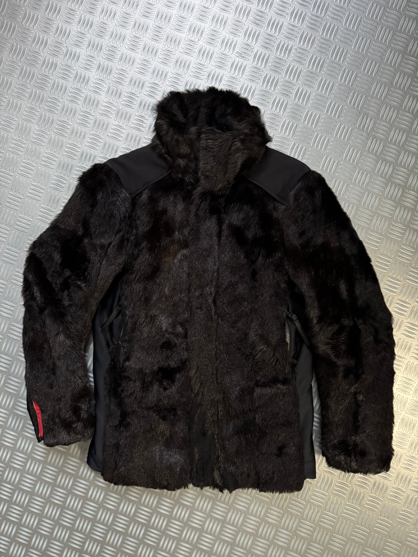 FW99’ Prada Sport Jet Black Dyed Fur Jacket