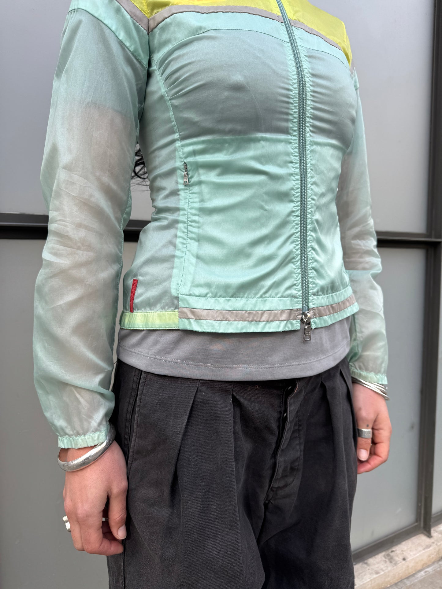 SS00’ Prada Sport Semi Transparent Yellow/Turquoise Jacket