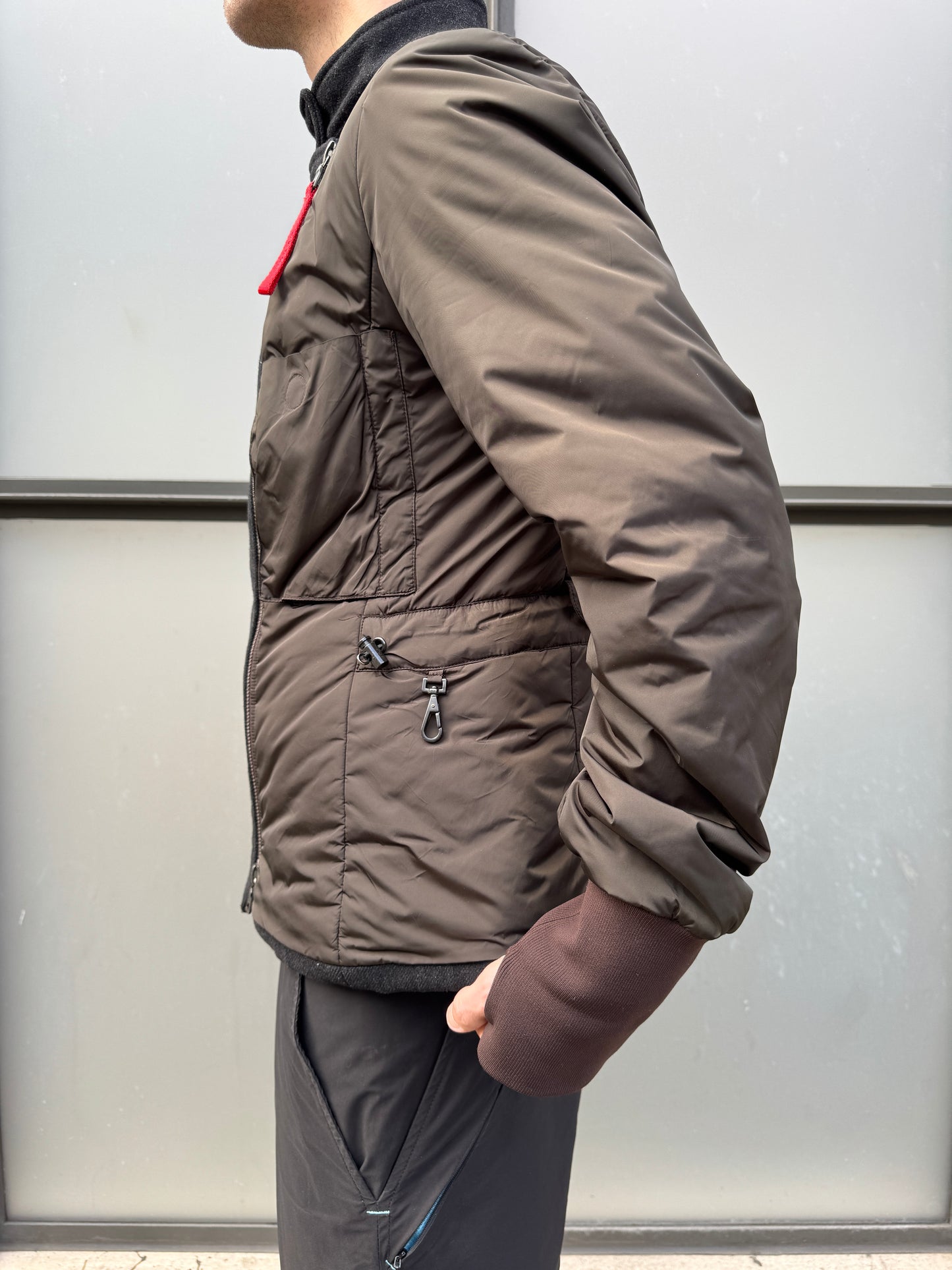 Early 2000’s Prada Deep Brown Asymmetrical Zip ‘Inside Out’ Jacket