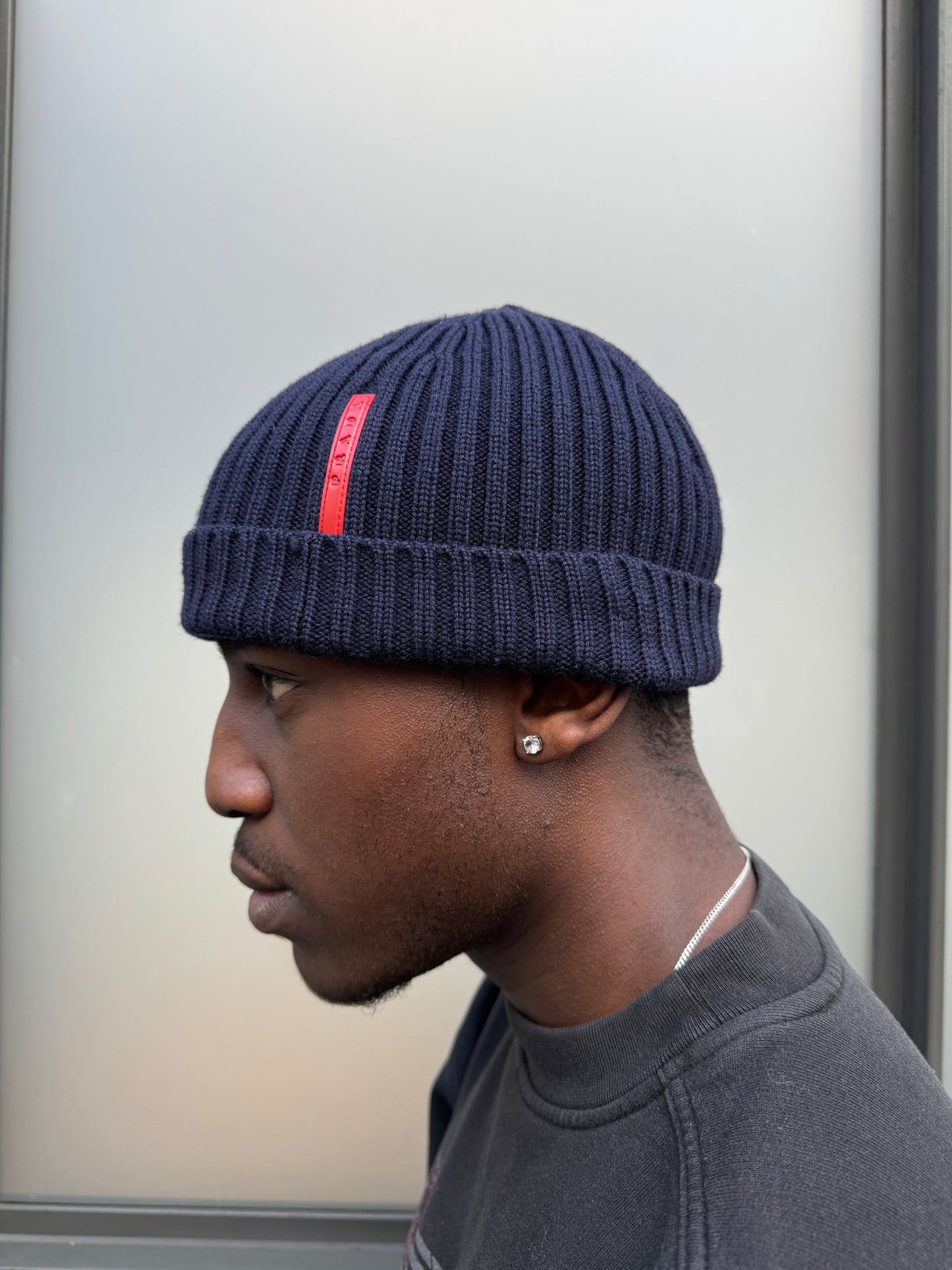 Prada Sport Midnight Navy Knitted Beanie