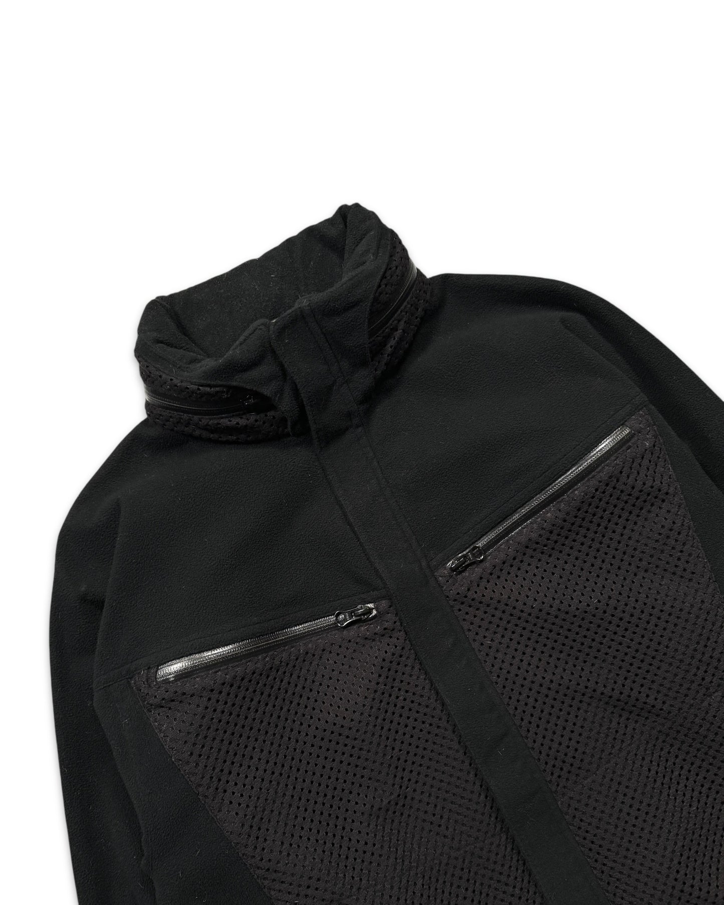 2008 Comme Des Garcons Jet Black Dual Mesh Pocket Technical Jacket