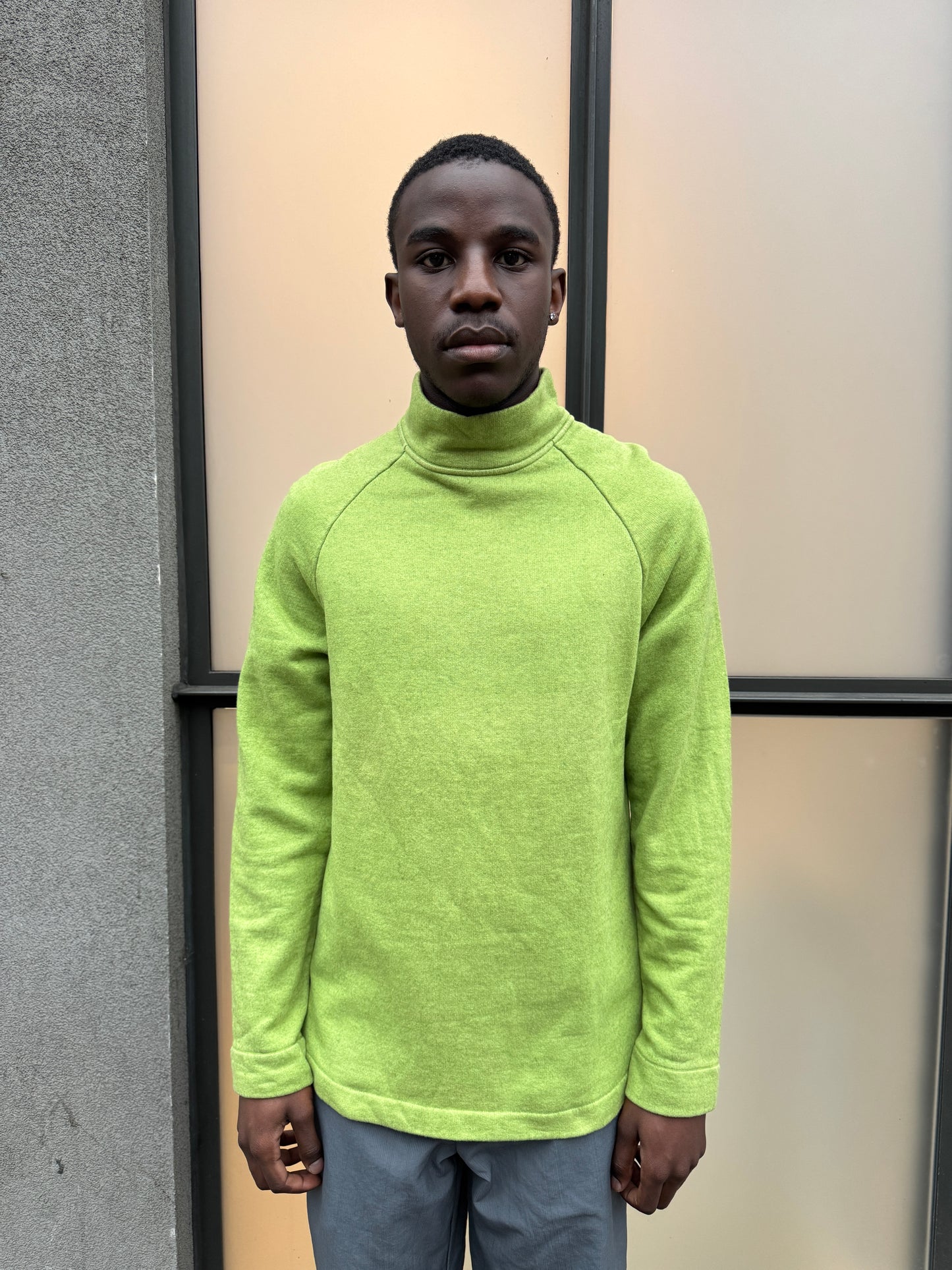 Early 2000’s Stone Island Lime Green Mock Neck