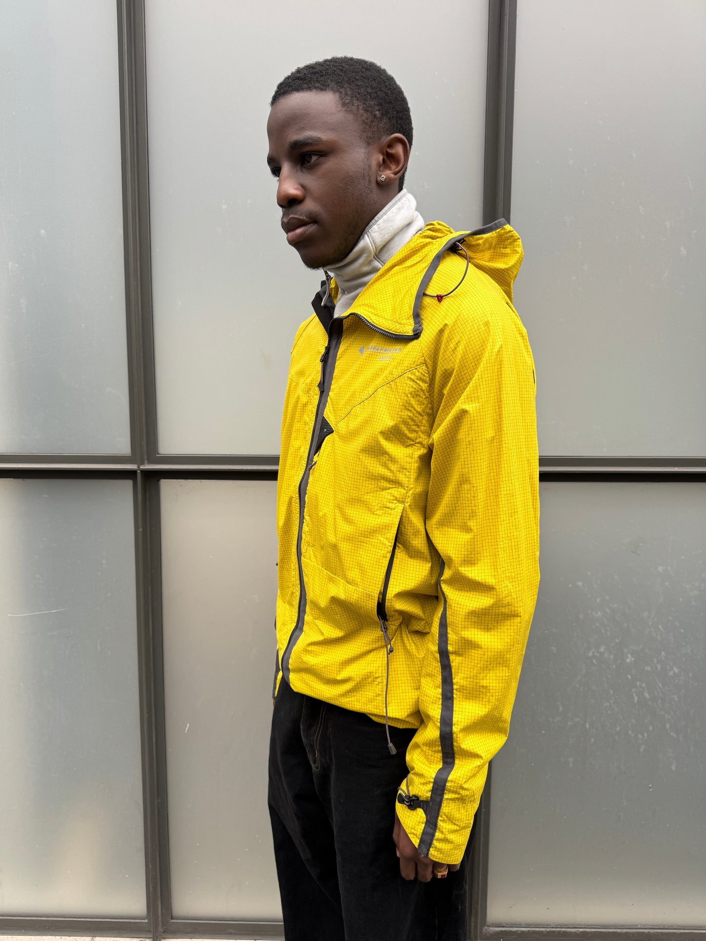Klattermusen Bright Yellow Rip Stop Technical Asymmetric Zip Jacket