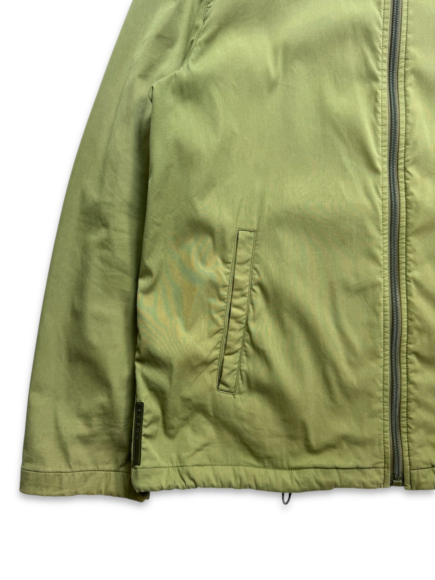 Early 2000’s Prada Sport Washed Lime Green Tonal Tab Chore Jacket