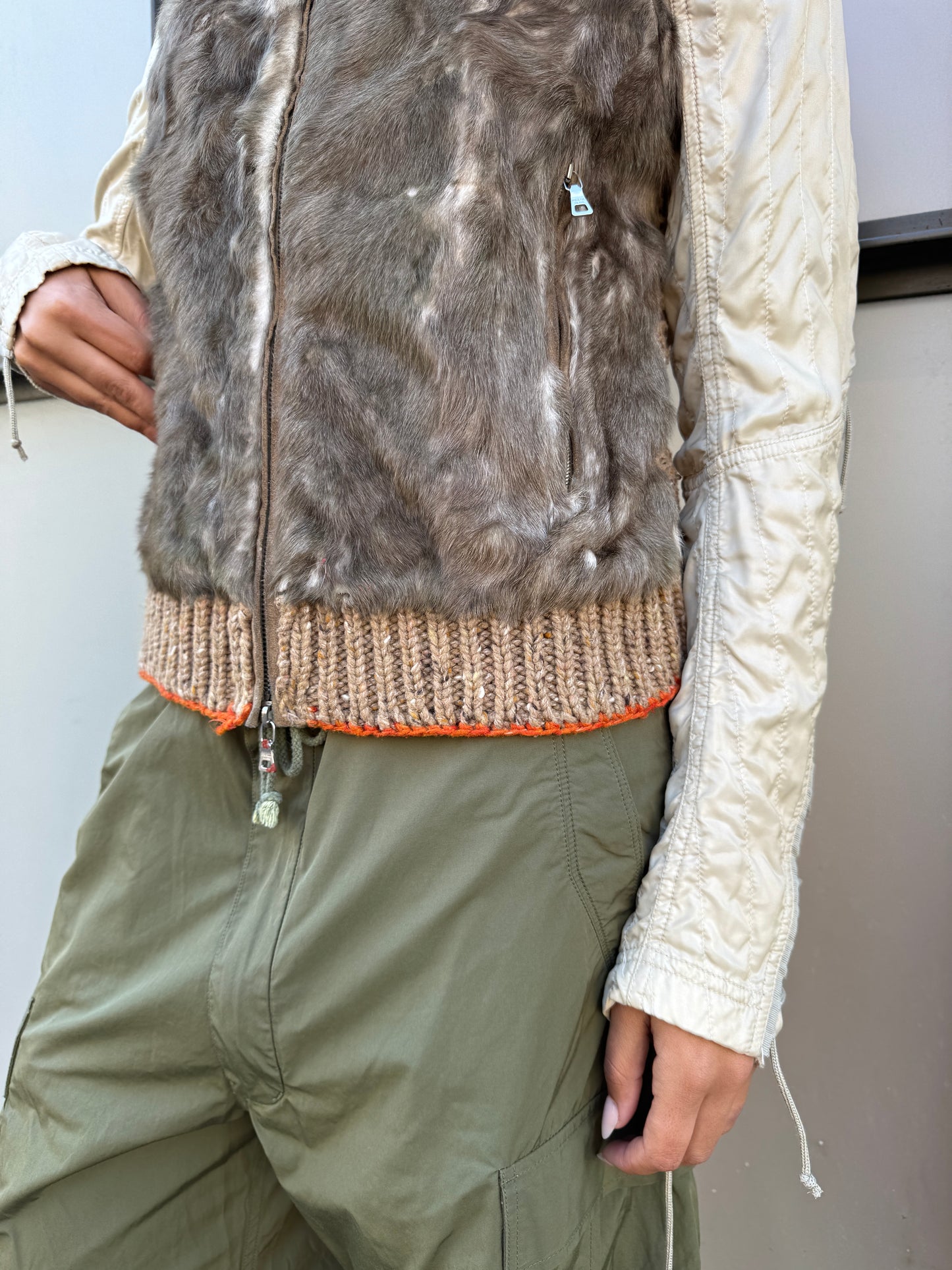 AW03' Prada Sport Dyed Kid Fur Knitted Vest