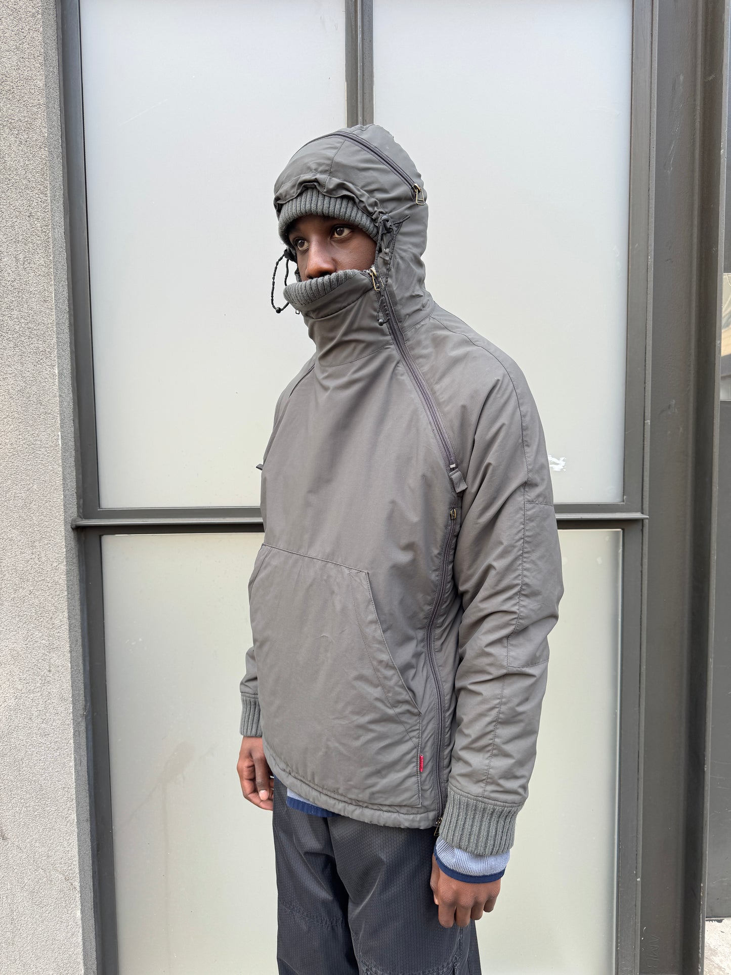 Early 2000’s Schott Expandable Balaclava Hood Padded Pullover Jacket