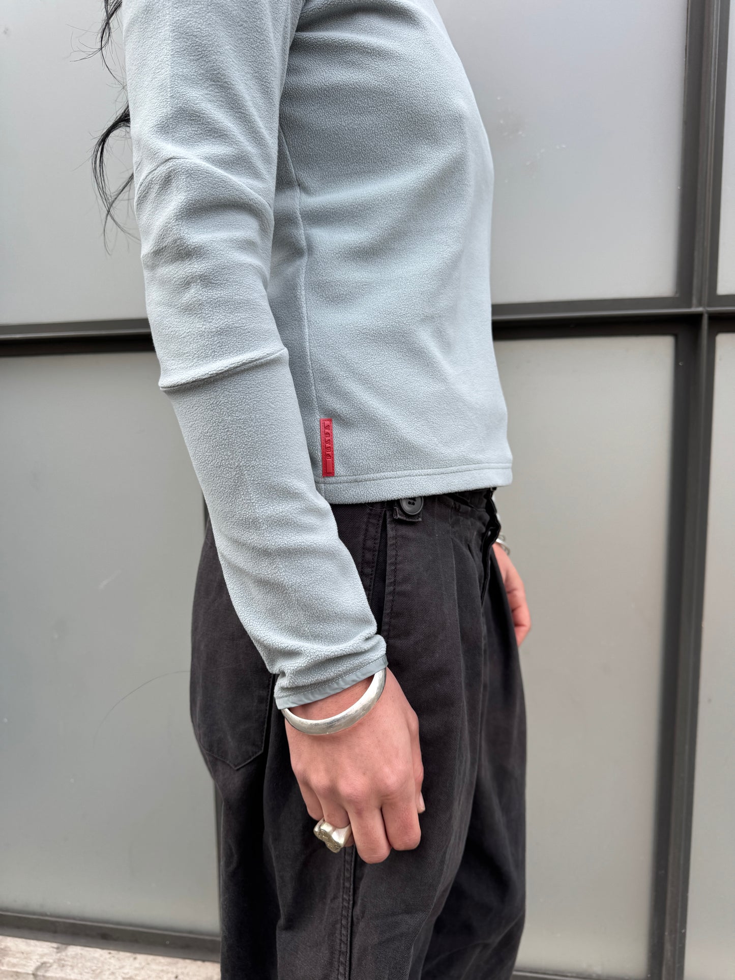 SS99’ Prada Sport Duck Egg Baby Blue/Grey Roll Neck Fleece