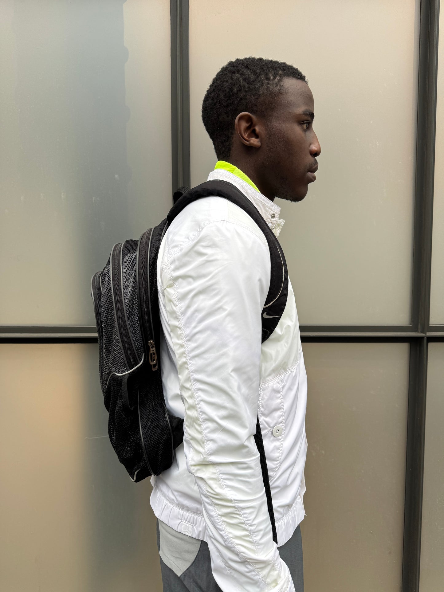 Early 2000’s Nike Big Swoosh Black Mesh Back Pack