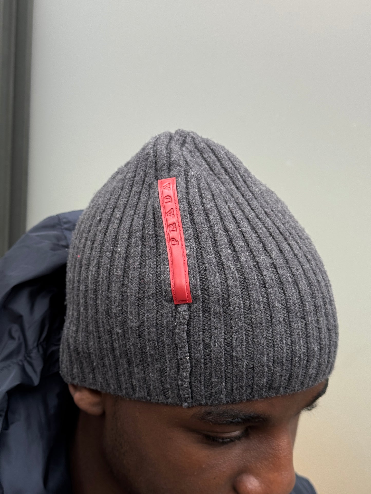 Prada Sport Dark Grey Knitted Beanie