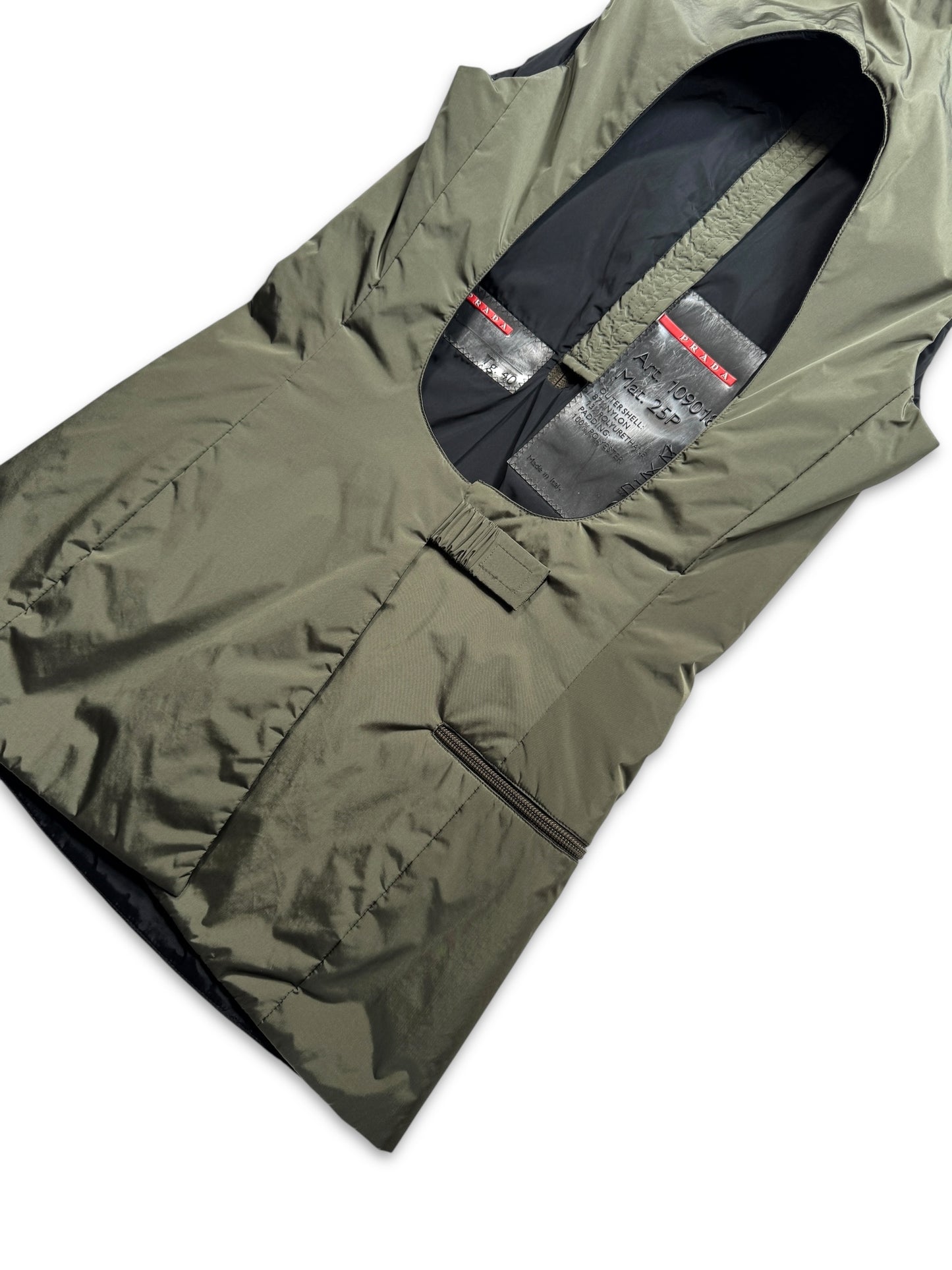 AW99’ Prada Sport Khaki Hooded Pullover Dress