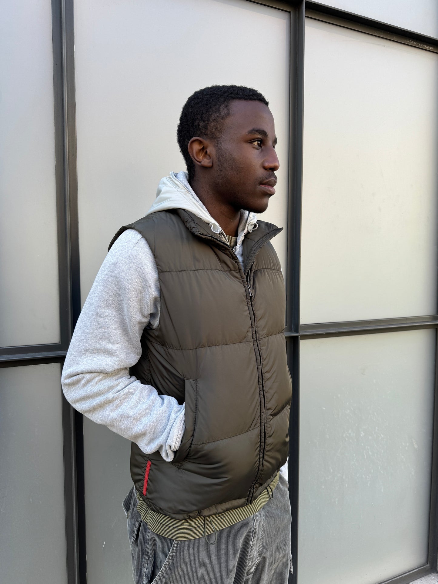 Early 2000’s Prada Sport Khaki Green Padded Gilet