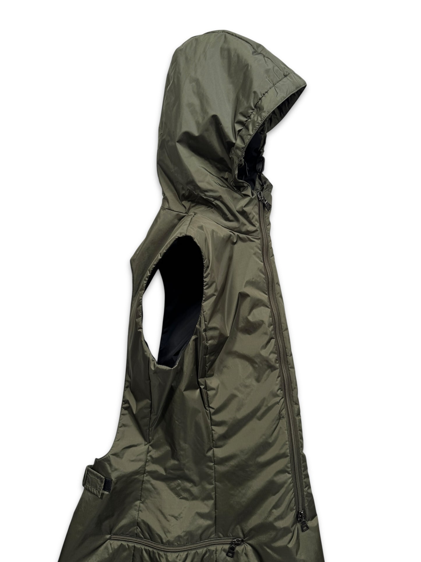 AW99’ Prada Sport Khaki Hooded Pullover Dress
