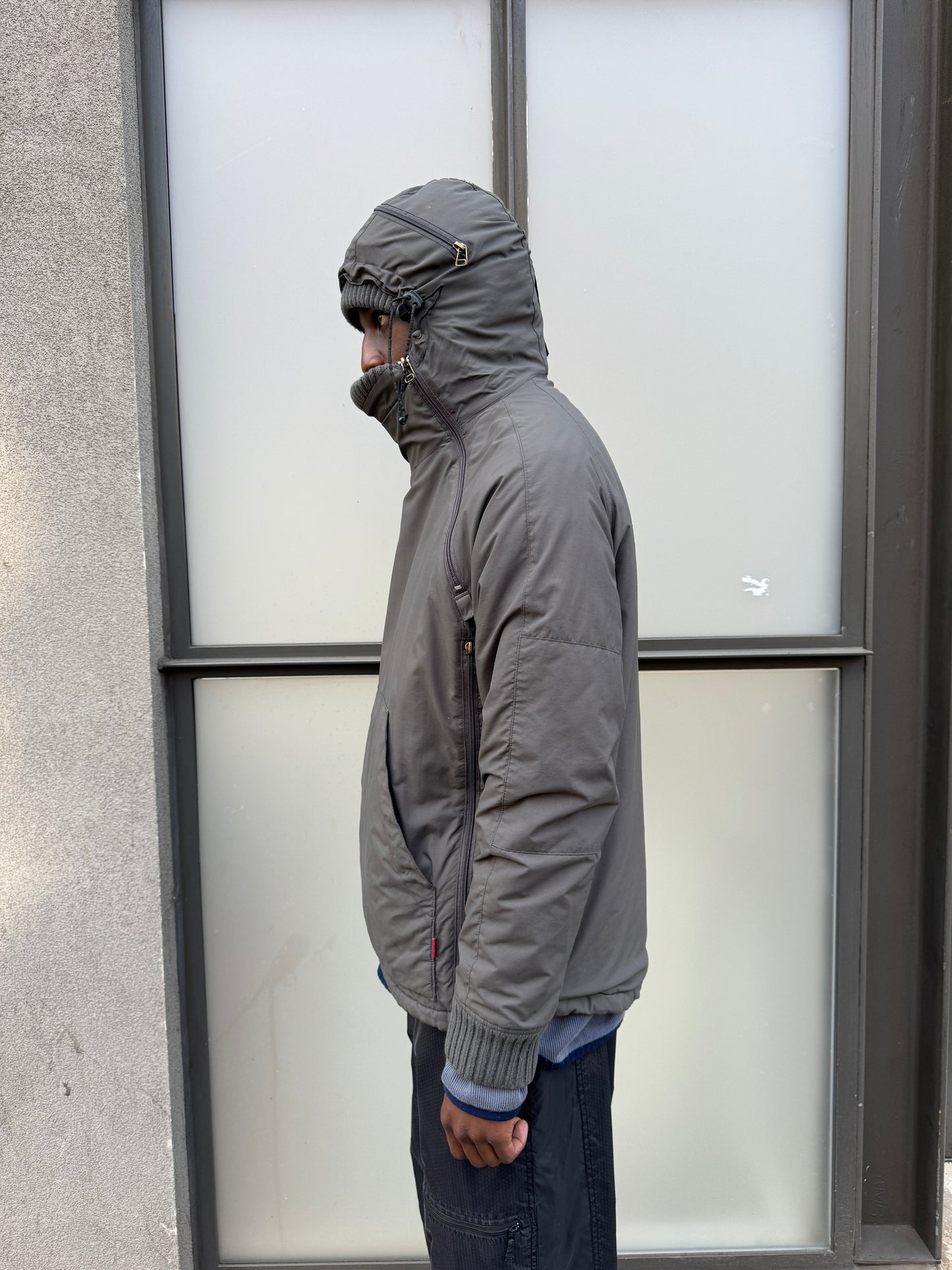 Early 2000’s Schott Expandable Balaclava Hood Padded Pullover Jacket