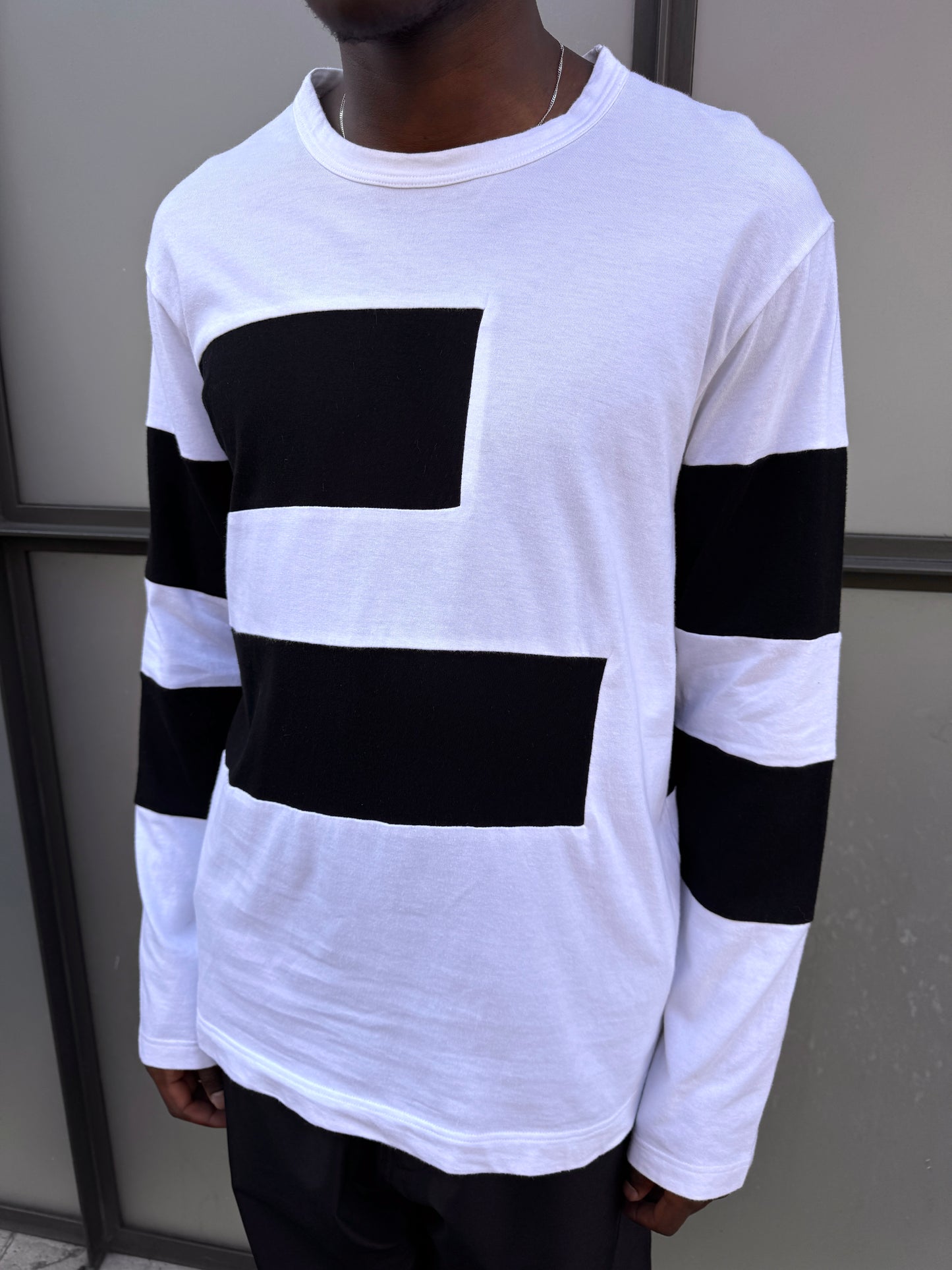 Early 2000's Comme Des Garcons SHIRT Striped Panel Longsleeve T-Shirt
