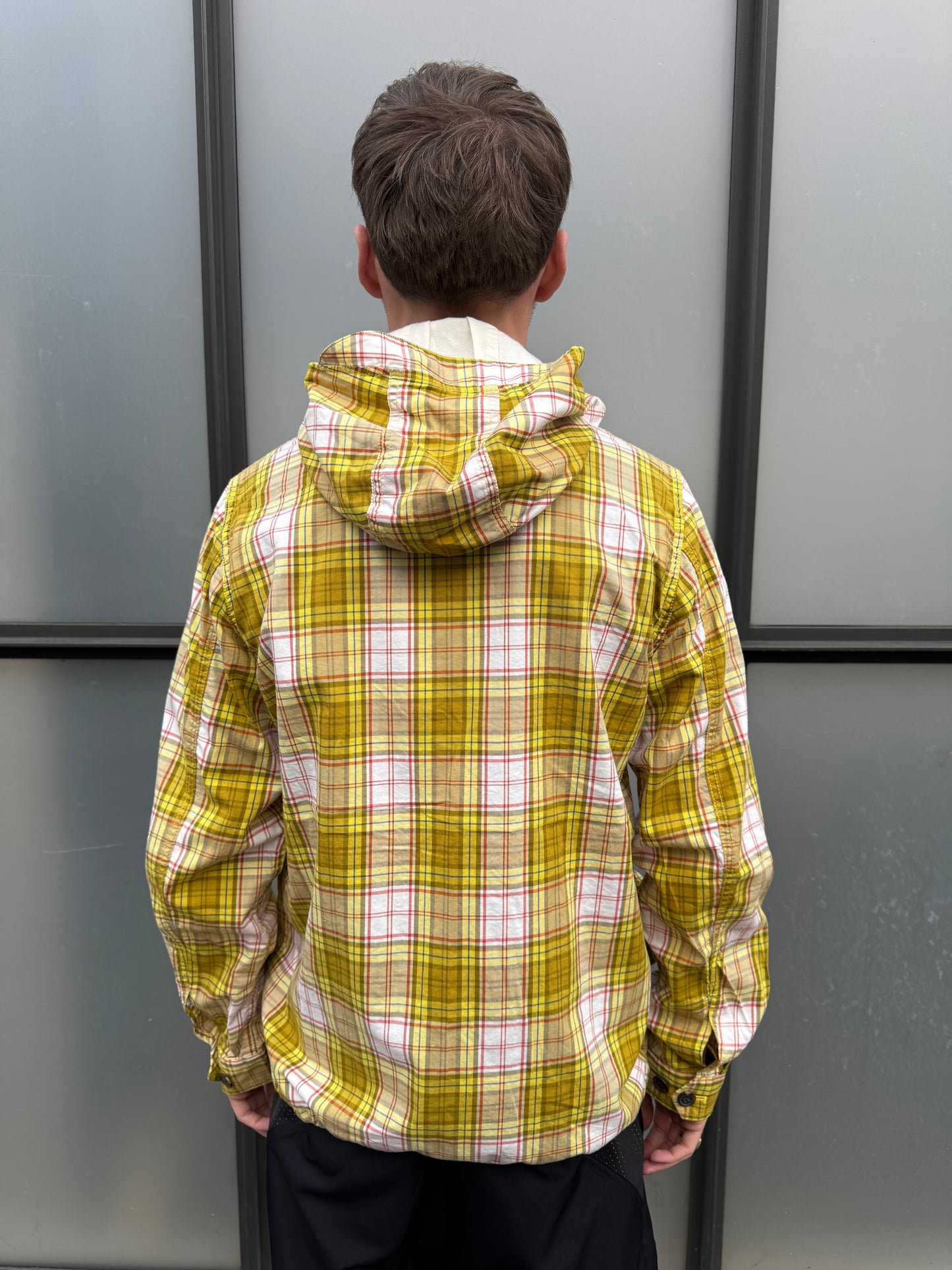 1990’s Stüssy Bright Yellow Plaid Hooded Jacket