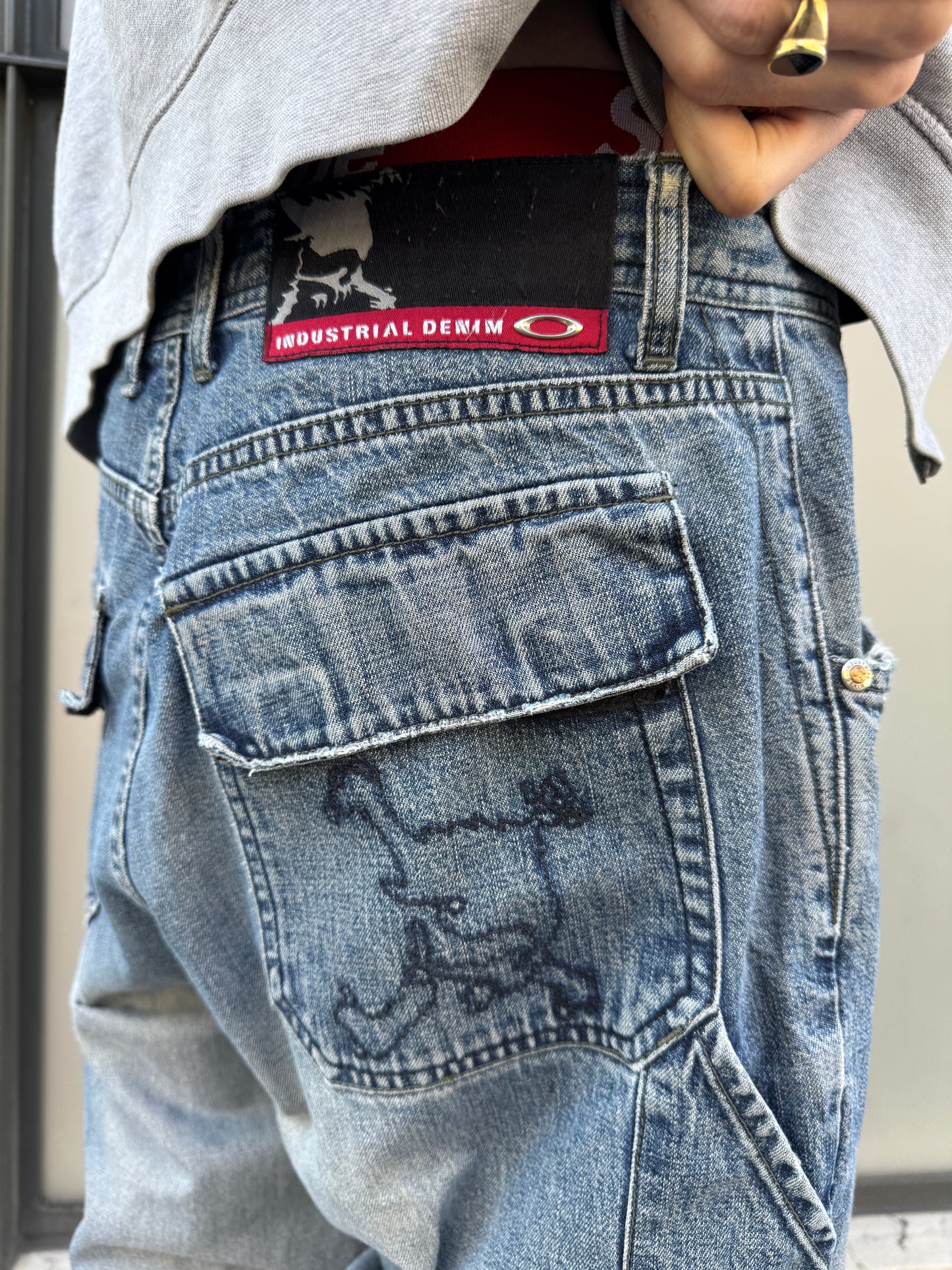 Early 2000’s Oakley Washed Blue Industrial Denim