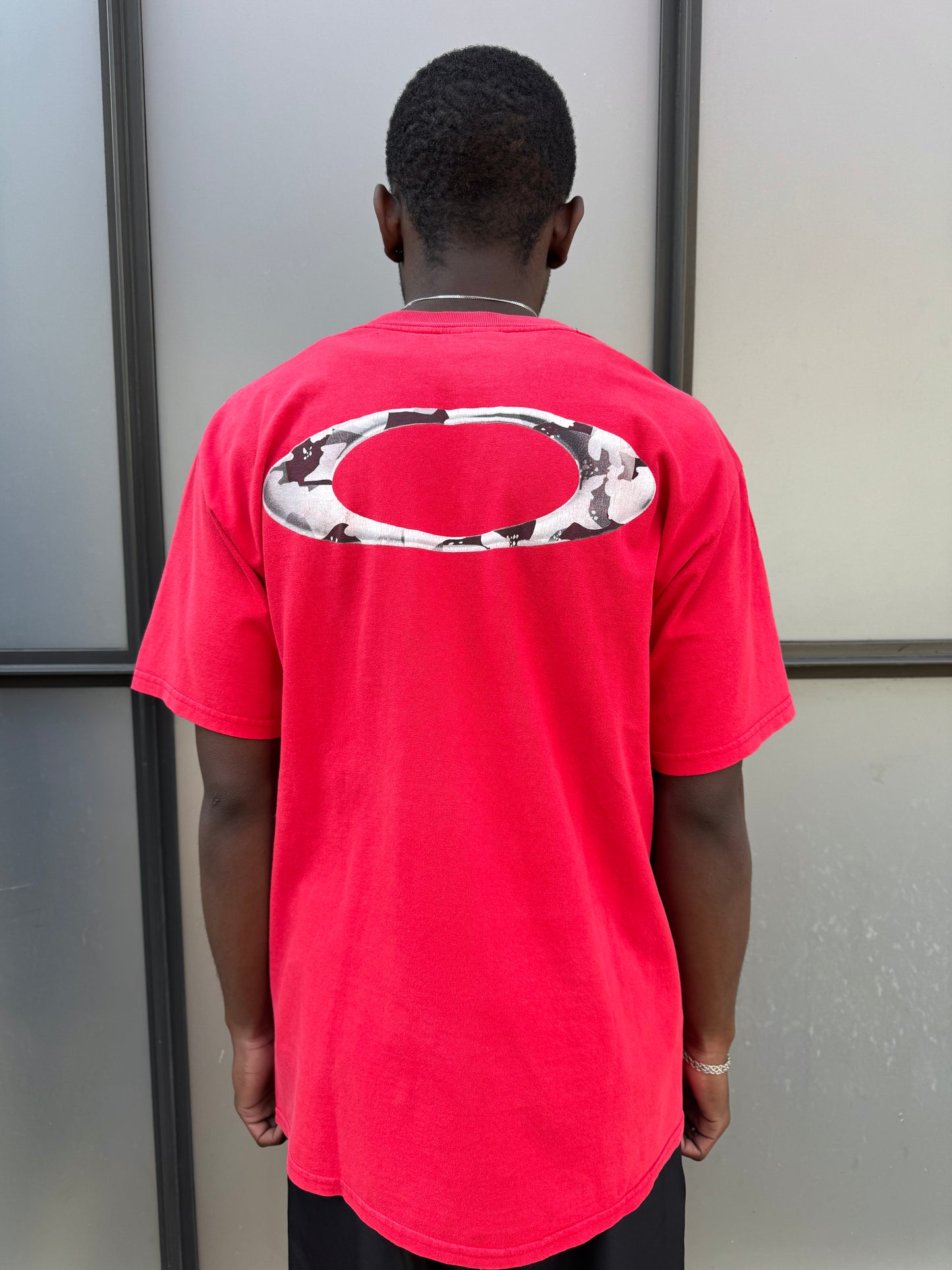 Early 2000’s Oakley Software Bright Red Graphic Tee