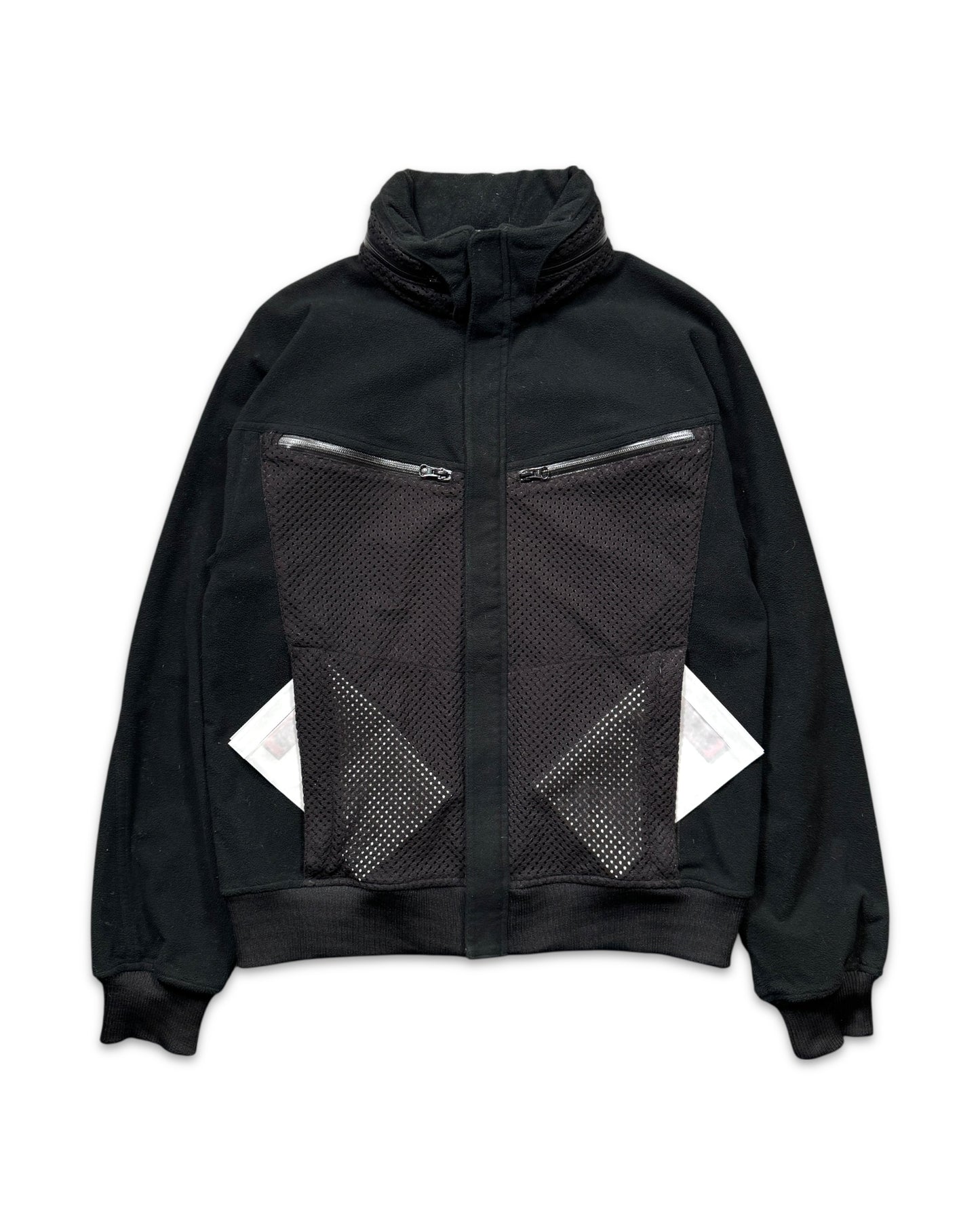 2008 Comme Des Garcons Jet Black Dual Mesh Pocket Technical Jacket