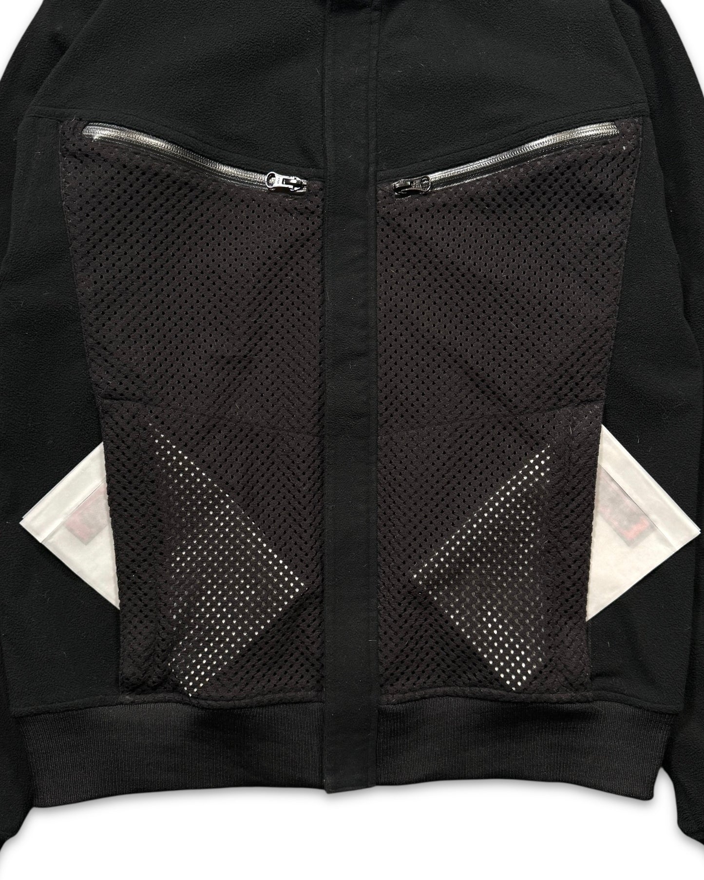 2008 Comme Des Garcons Jet Black Dual Mesh Pocket Technical Jacket