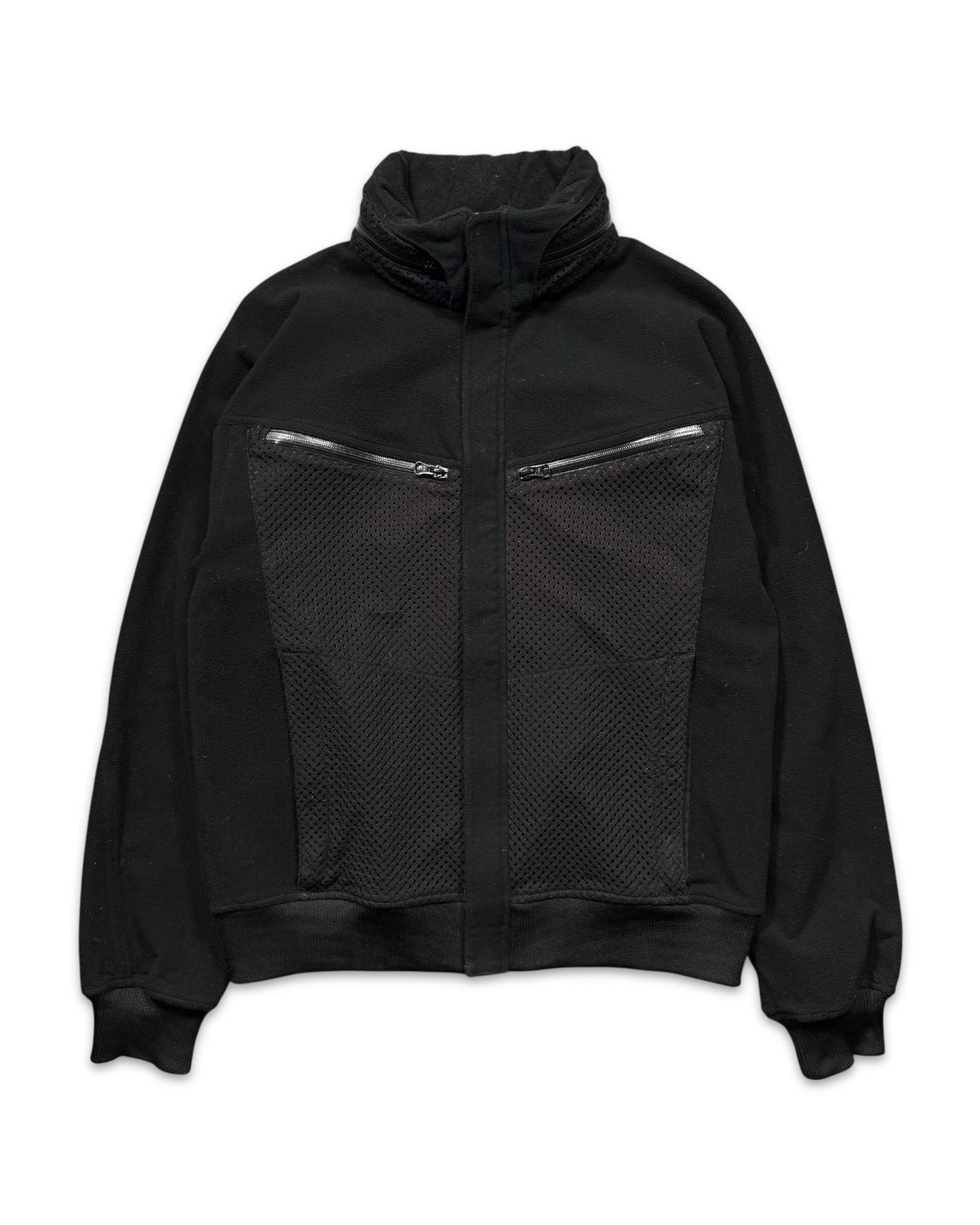 2008 Comme Des Garcons Jet Black Dual Mesh Pocket Technical Jacket