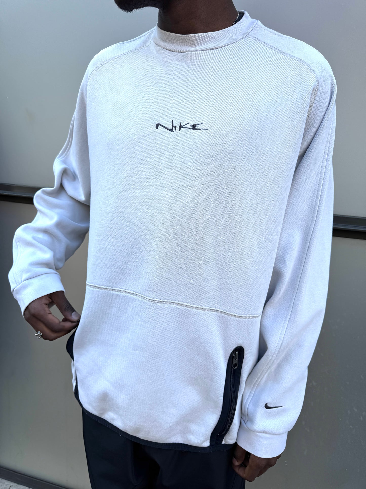 Early 2000’s Nike Spellout Stash Pocket Crewneck