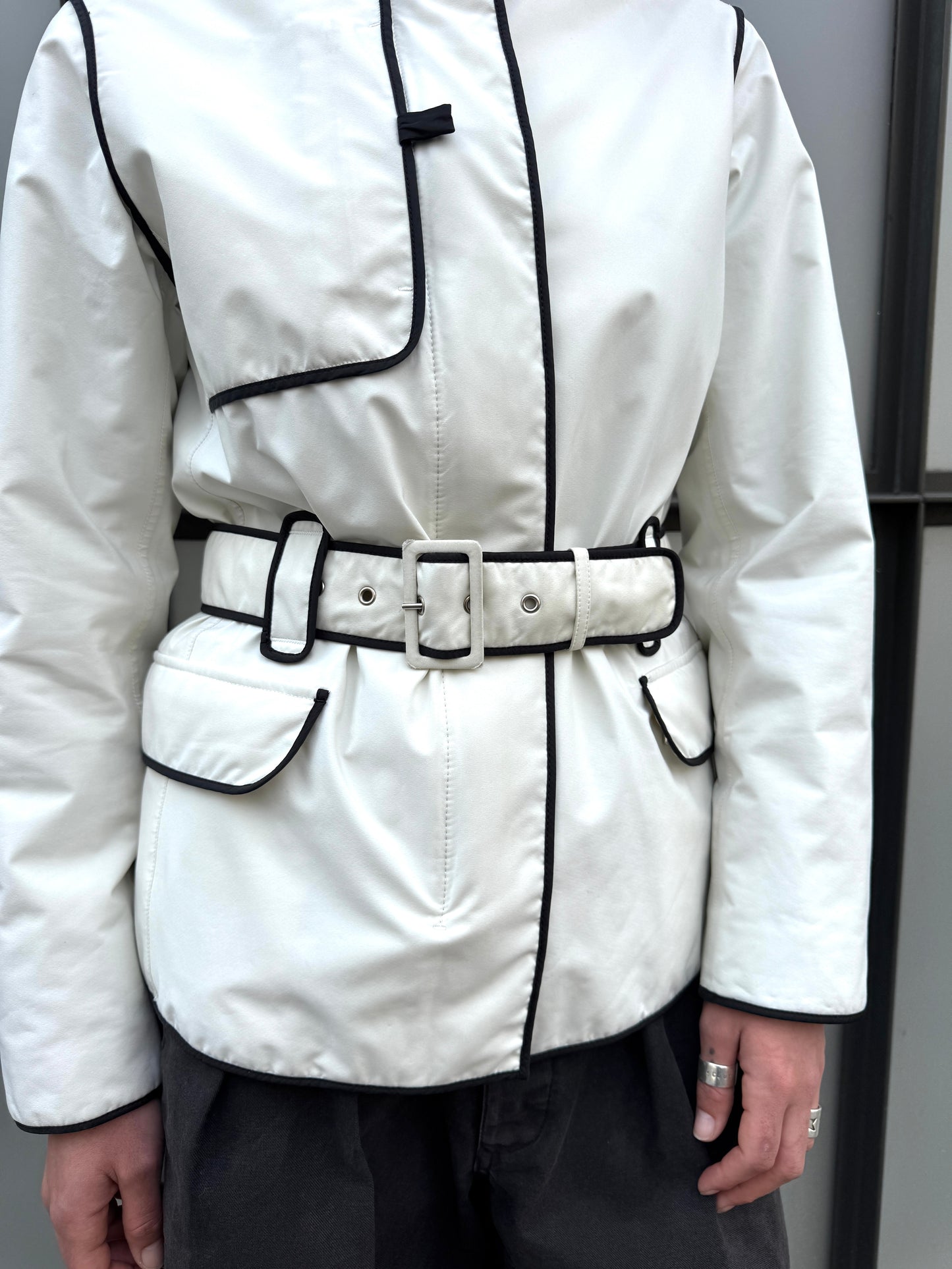 AW03’ Prada Linea Rossa Gore-Tex Tromp L’oeil Trench Coat