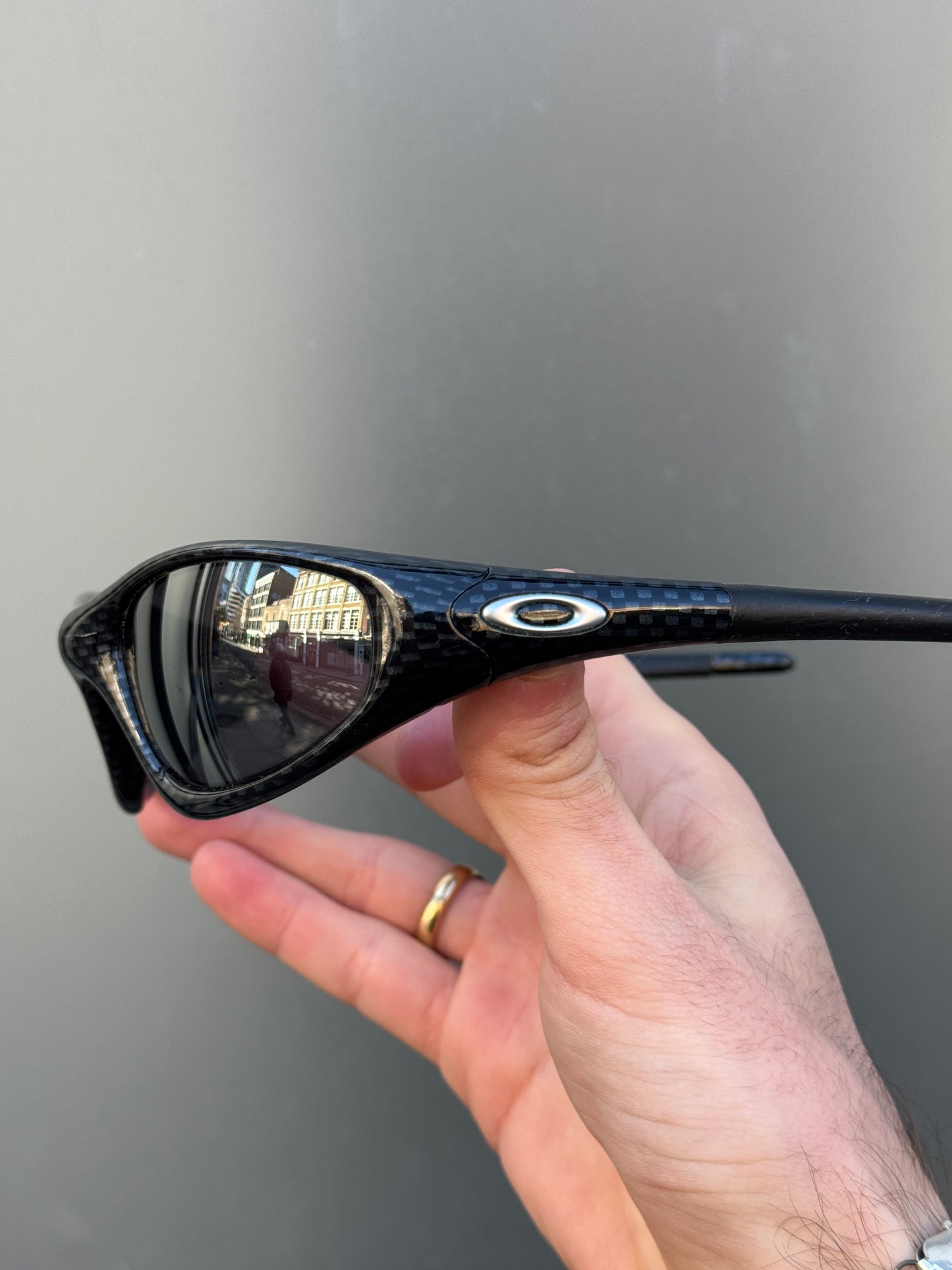 1990’s Oakley Straight Jacket Jet Black Carbon Fibre Sunglasses