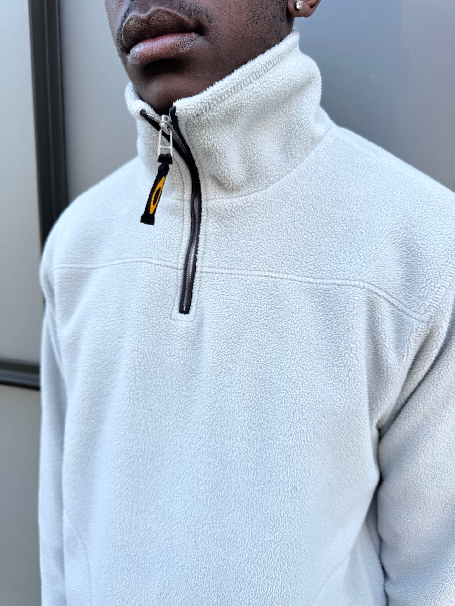 Early 2000’s Oakley Software Ivory Off White Fleece 1/4 Zip