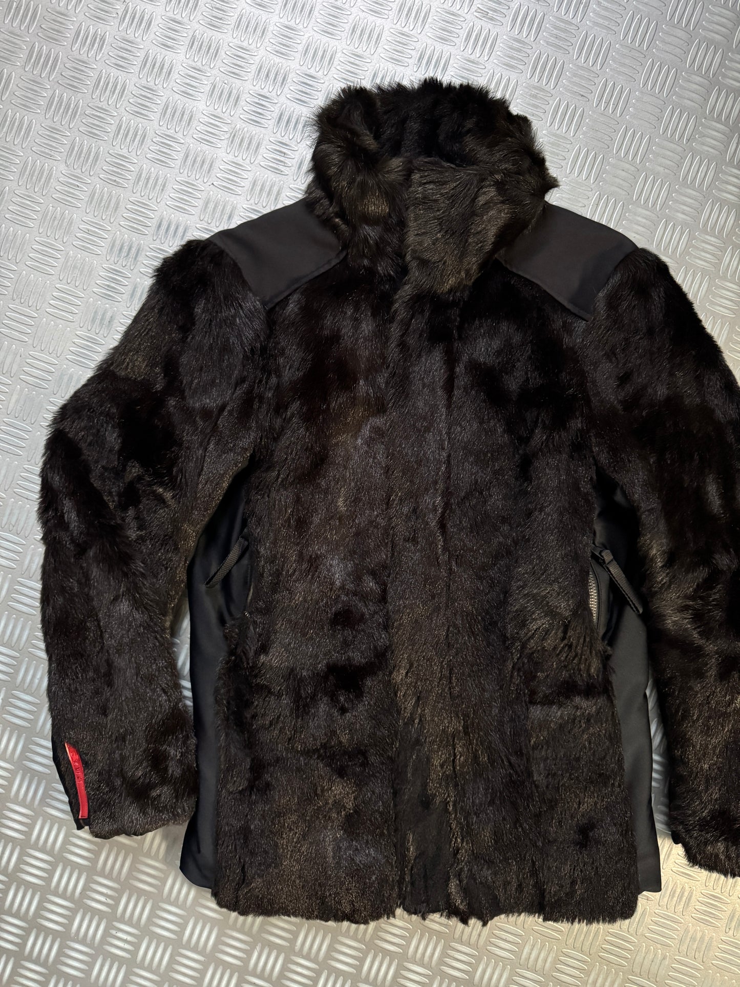 FW99’ Prada Sport Jet Black Dyed Fur Jacket