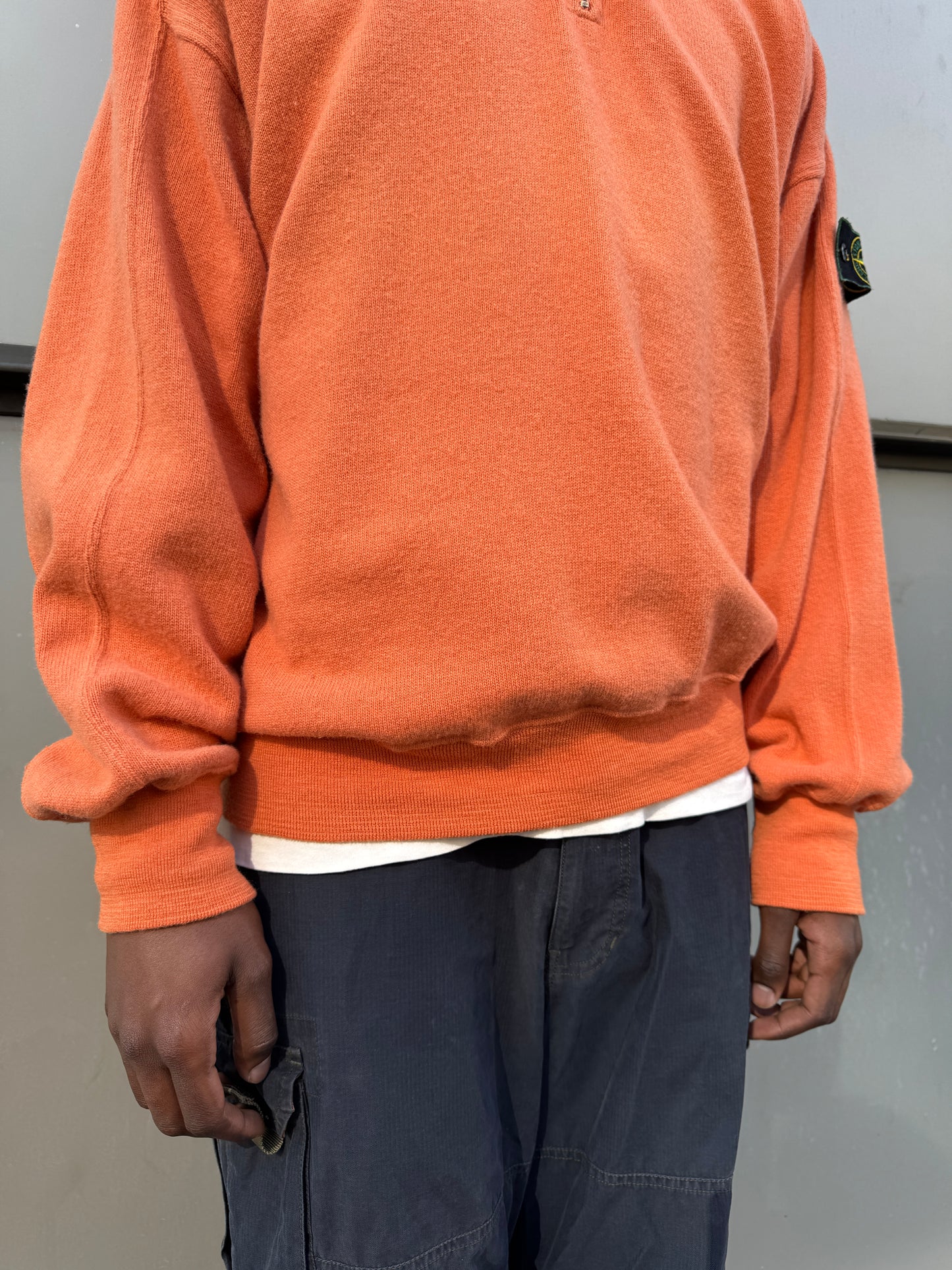 1990’s Stone Island Salmon Orange 1/4 Zip Fleece
