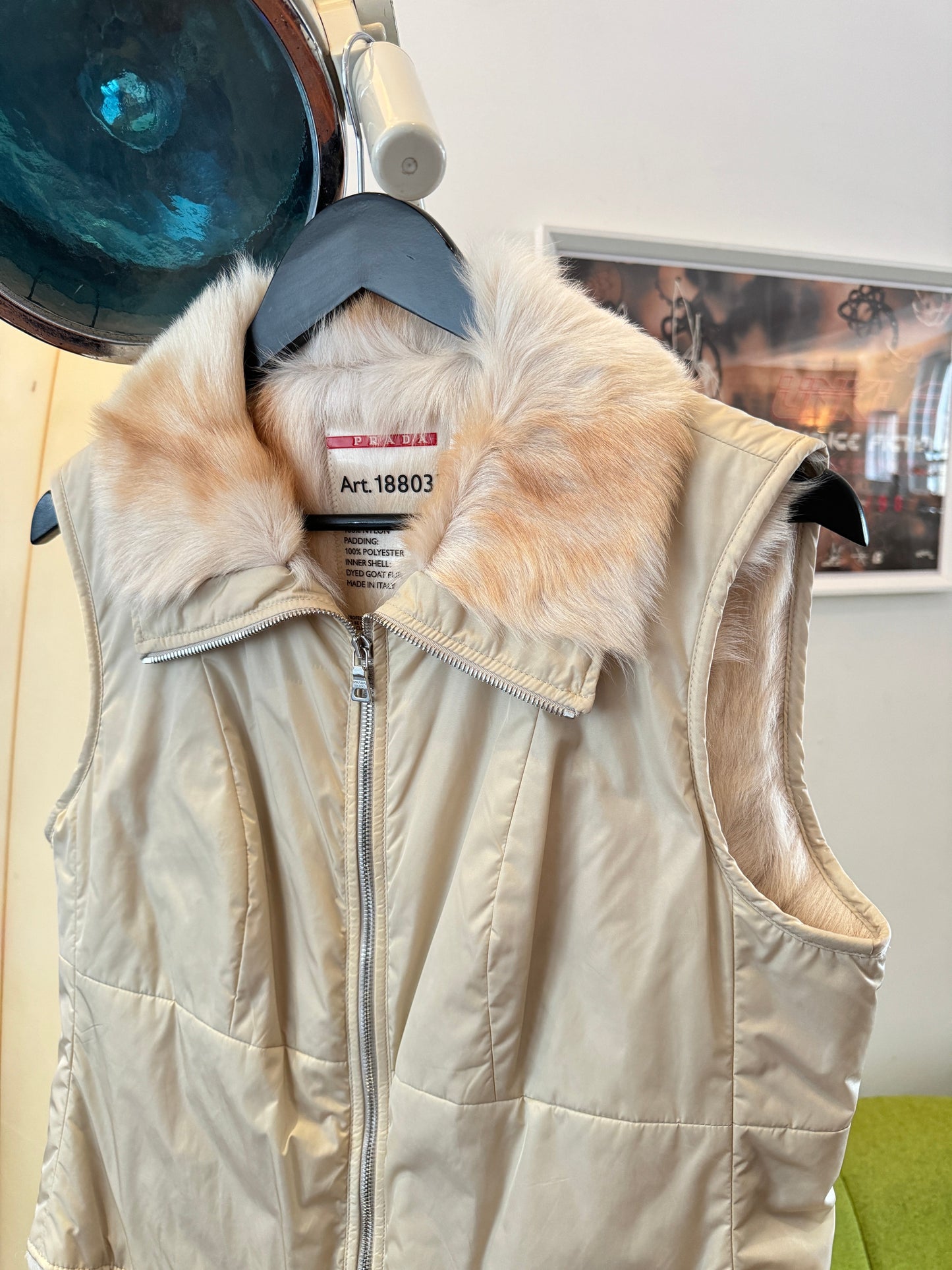 Early 2000's Prada Dyed Goat Fur Lined Vest