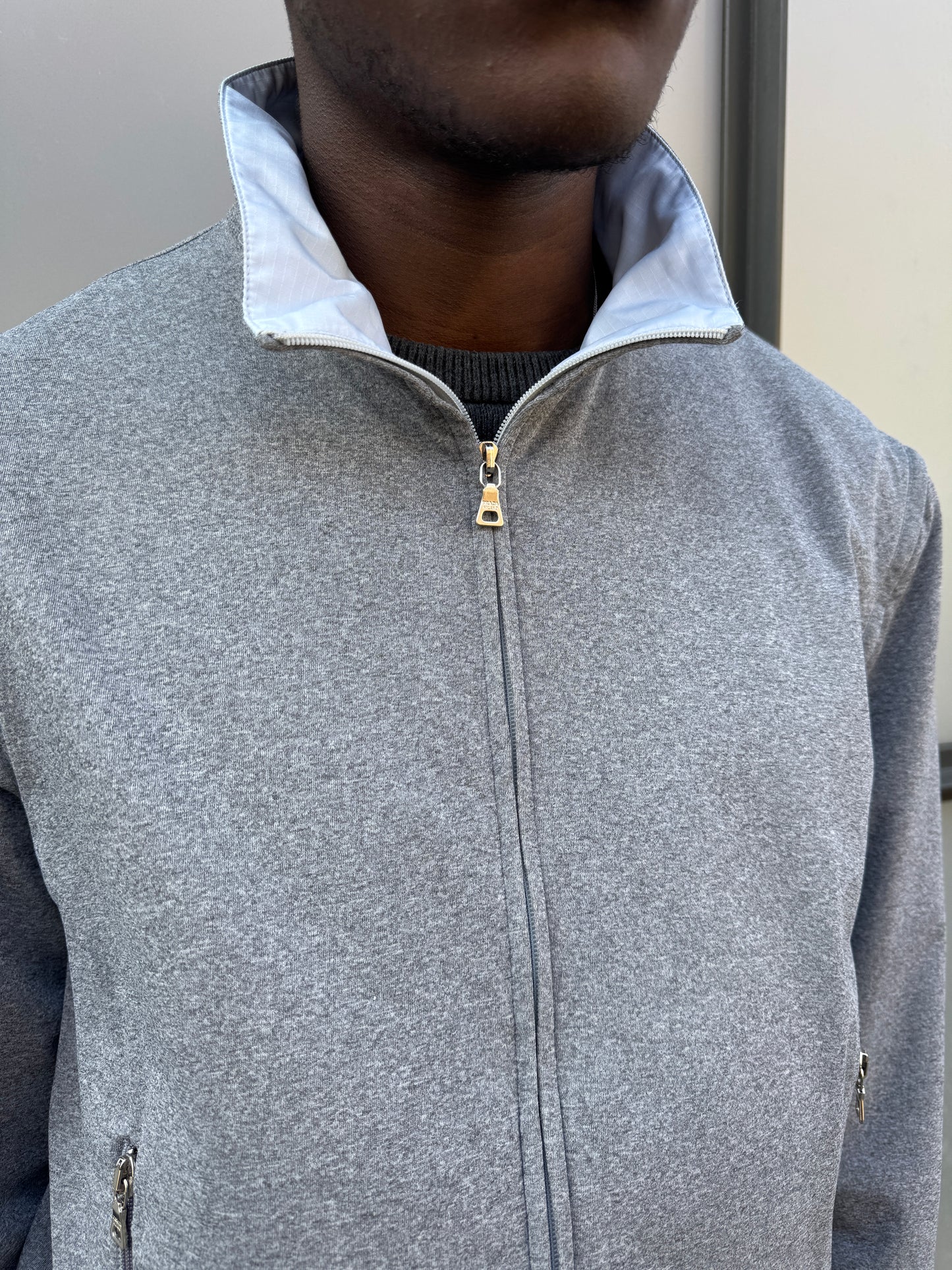Early 2000's Prada Sport Reversible 4in1 Baby Blue/Grey “Faux Wool” Jacket