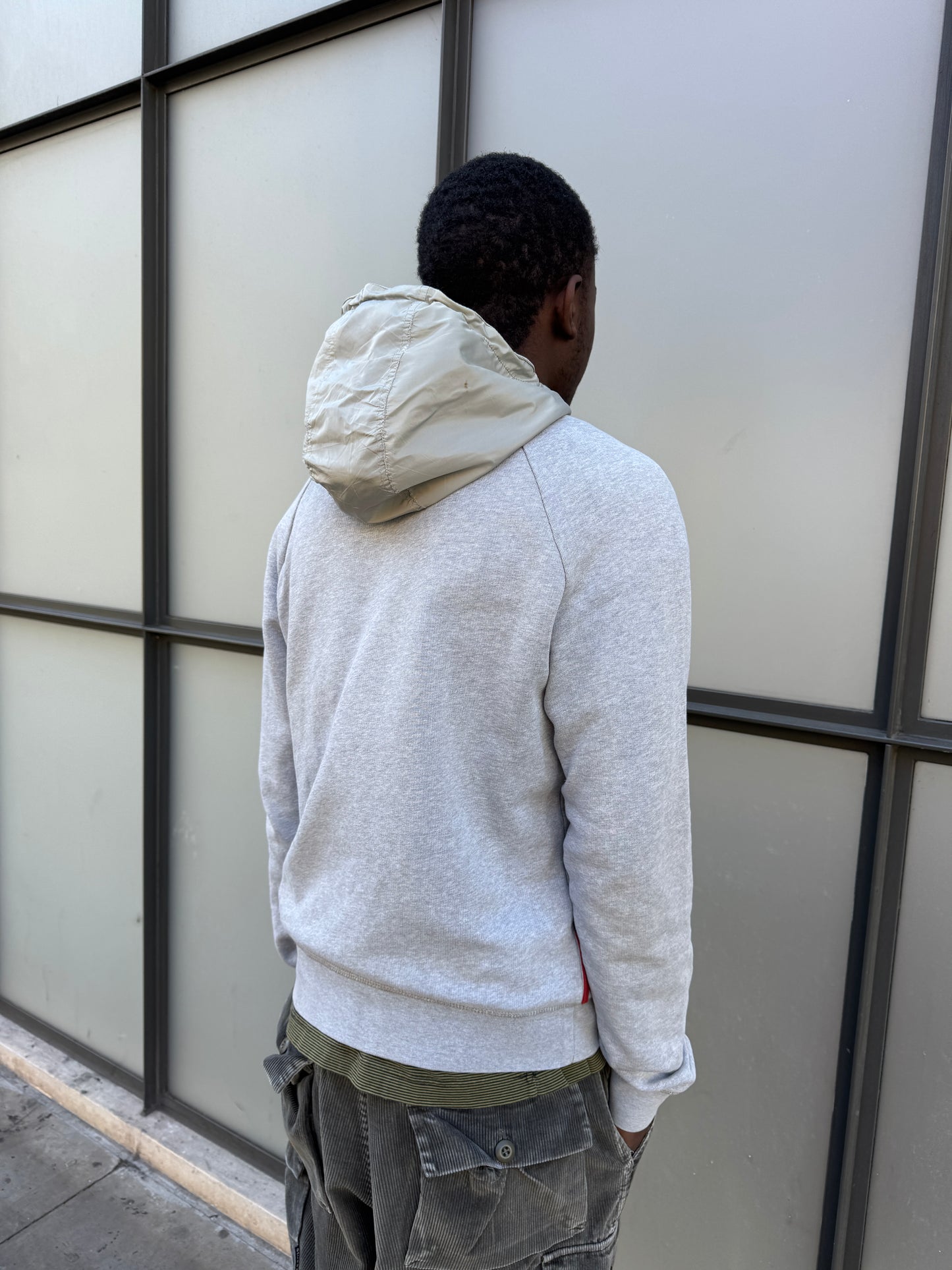 Early 2000’s Prada Sport Grey Melange Cotton/Nylon Zipped Hoodie