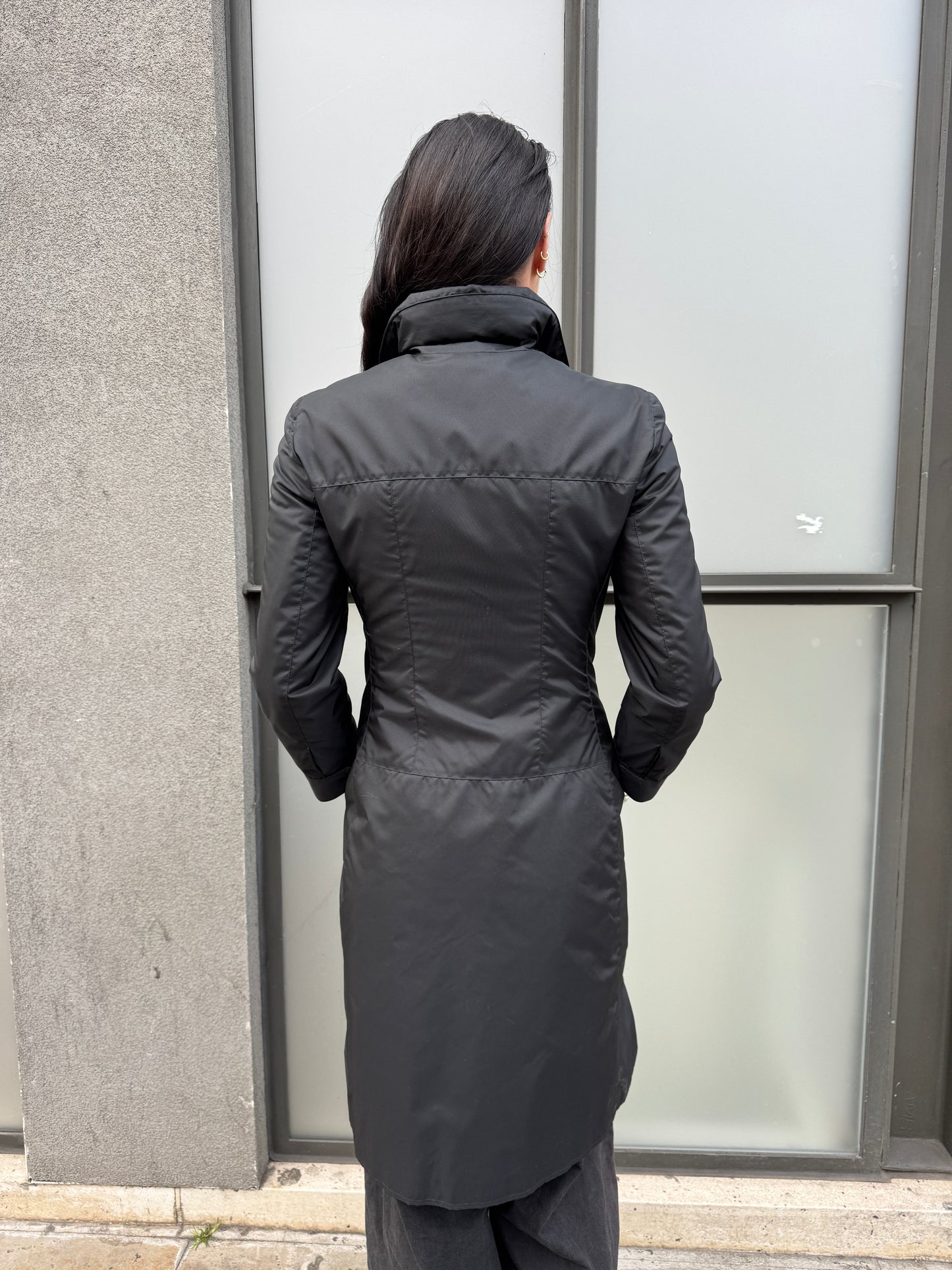 AW99’ Miu Miu Stash Pocket Technical Nylon Trench Coat
