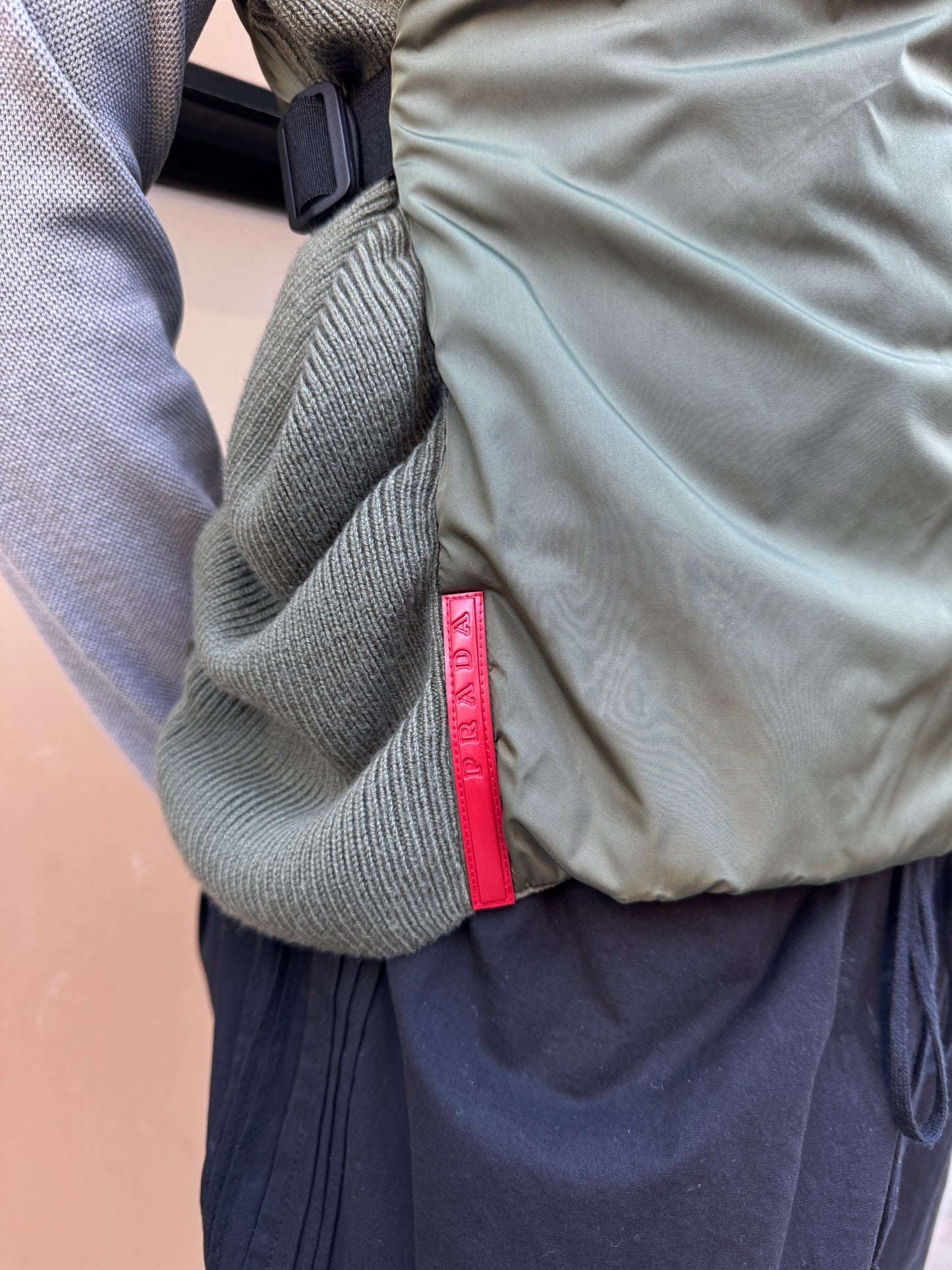 AW99’ Prada Sport Khaki Nylon/Knit Hooded Vest