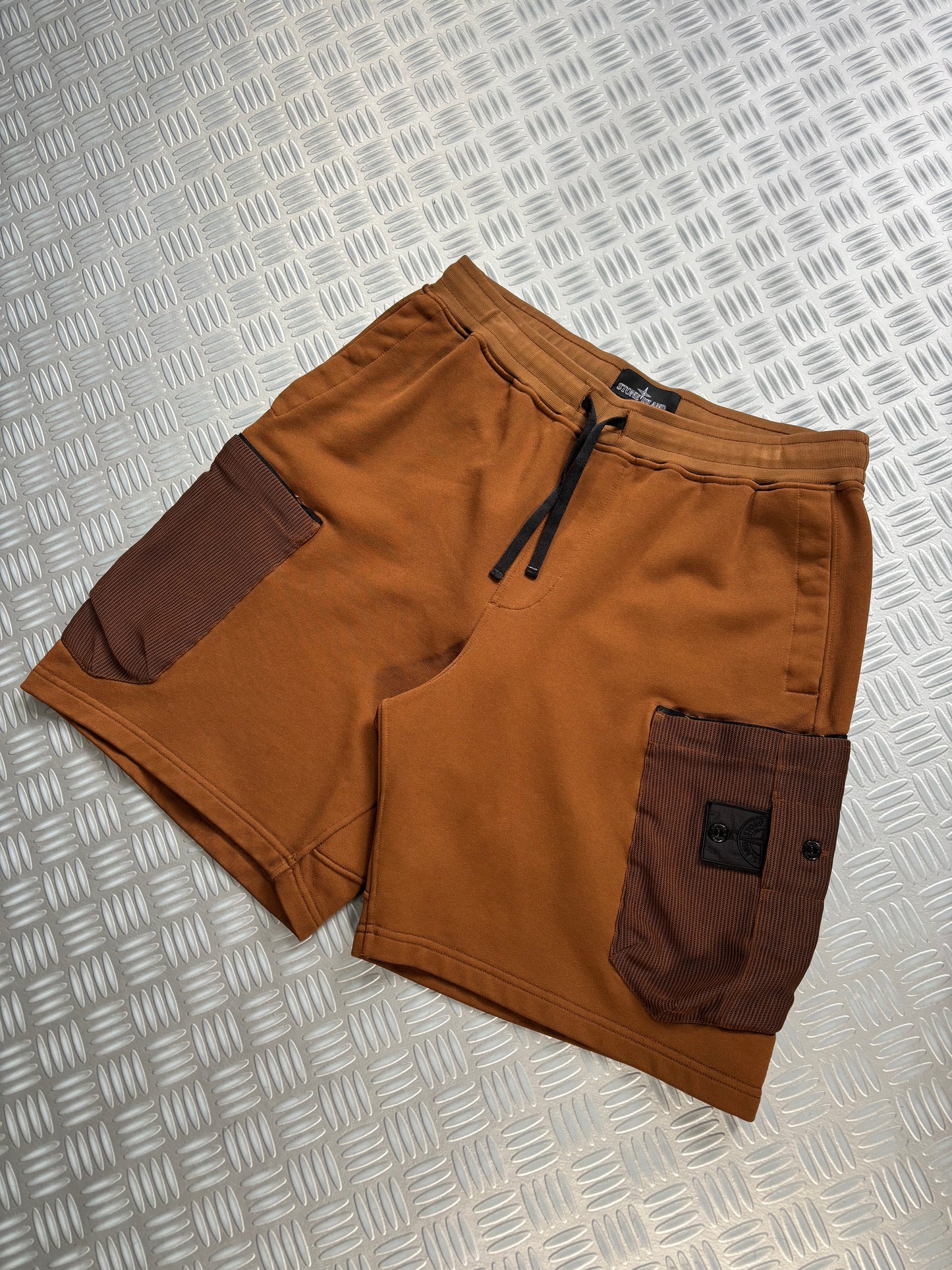Stone Island Shadow Project Burnt Orange Cargo Shorts
