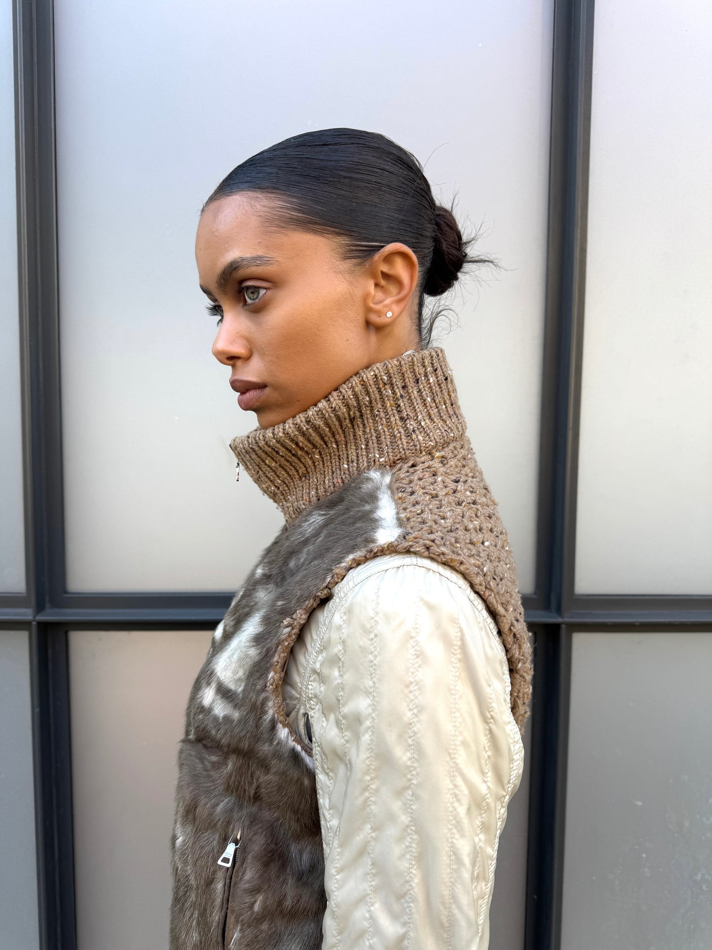 AW03' Prada Sport Dyed Kid Fur Knitted Vest