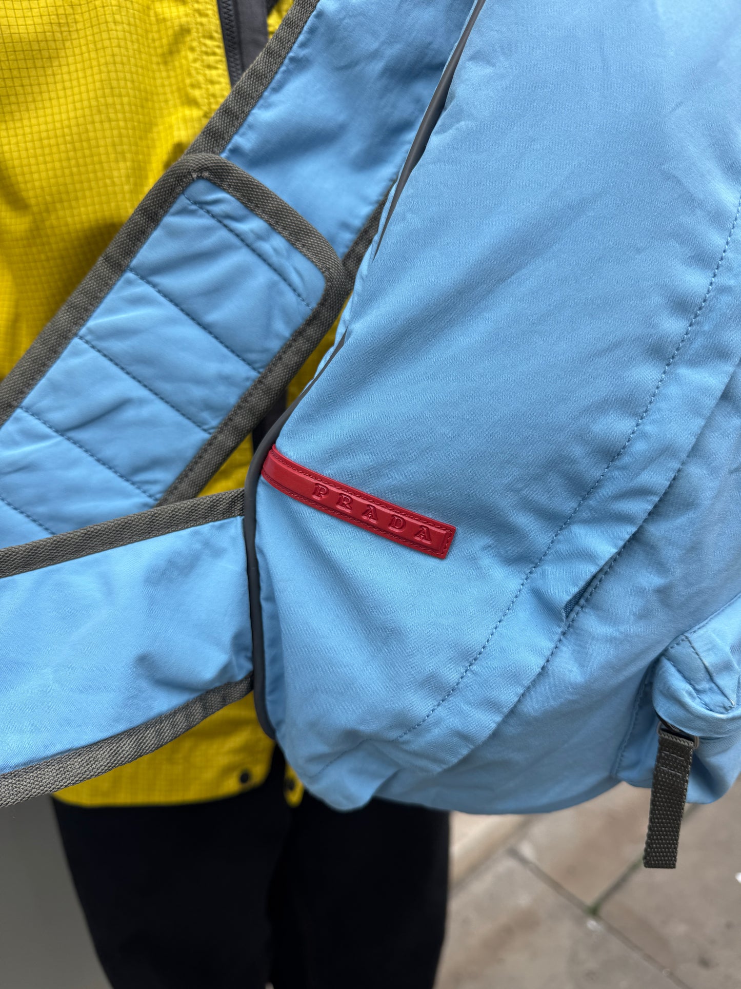 Early 2000's Prada Sport Baby Blue Multi Pocket Cross Body Bag