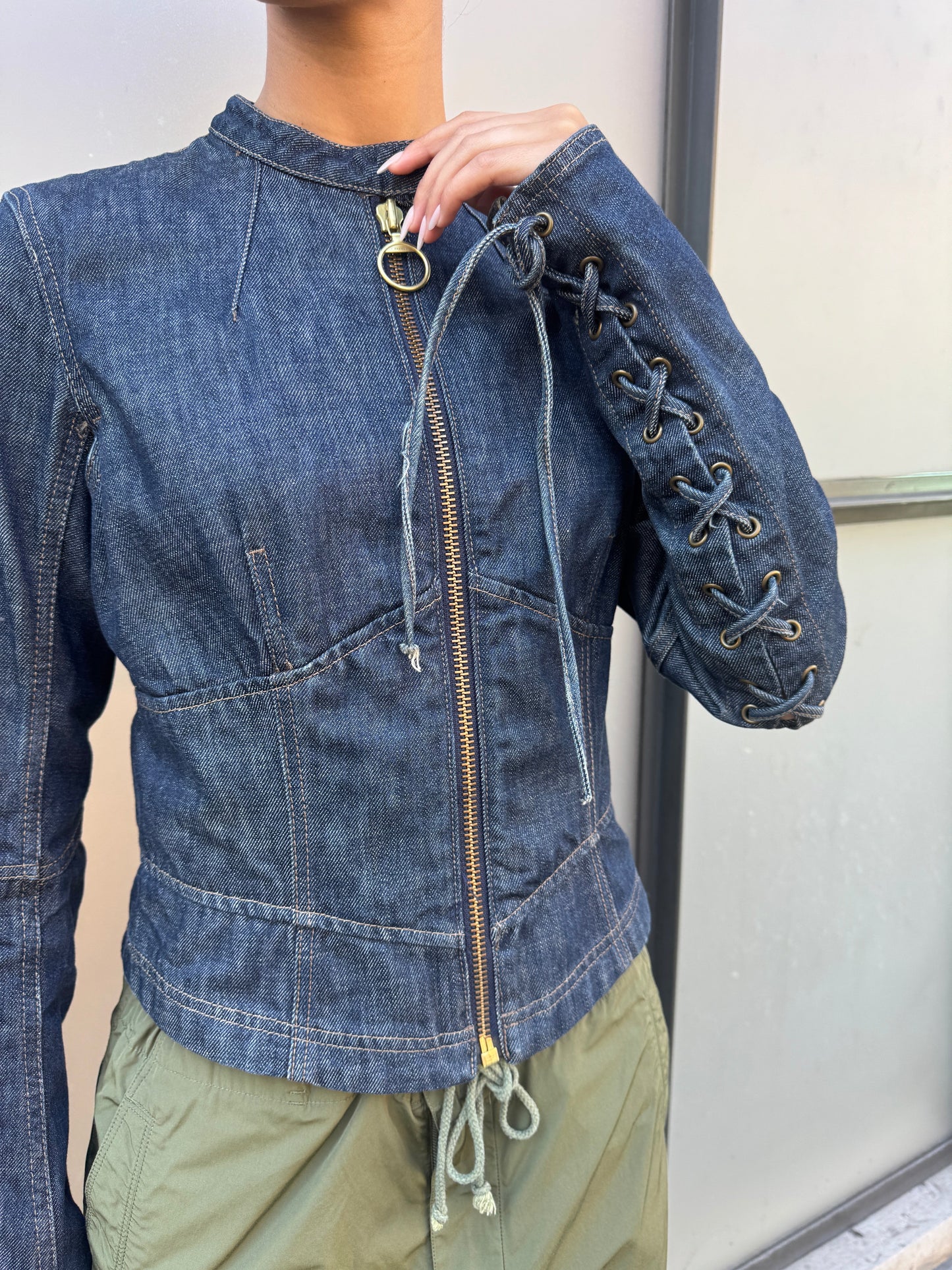 SS03’ Prada Sport Cropped Lace Denim Jacket