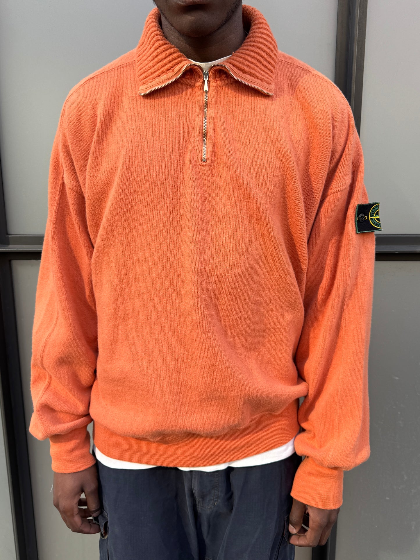 1990’s Stone Island Salmon Orange 1/4 Zip Fleece