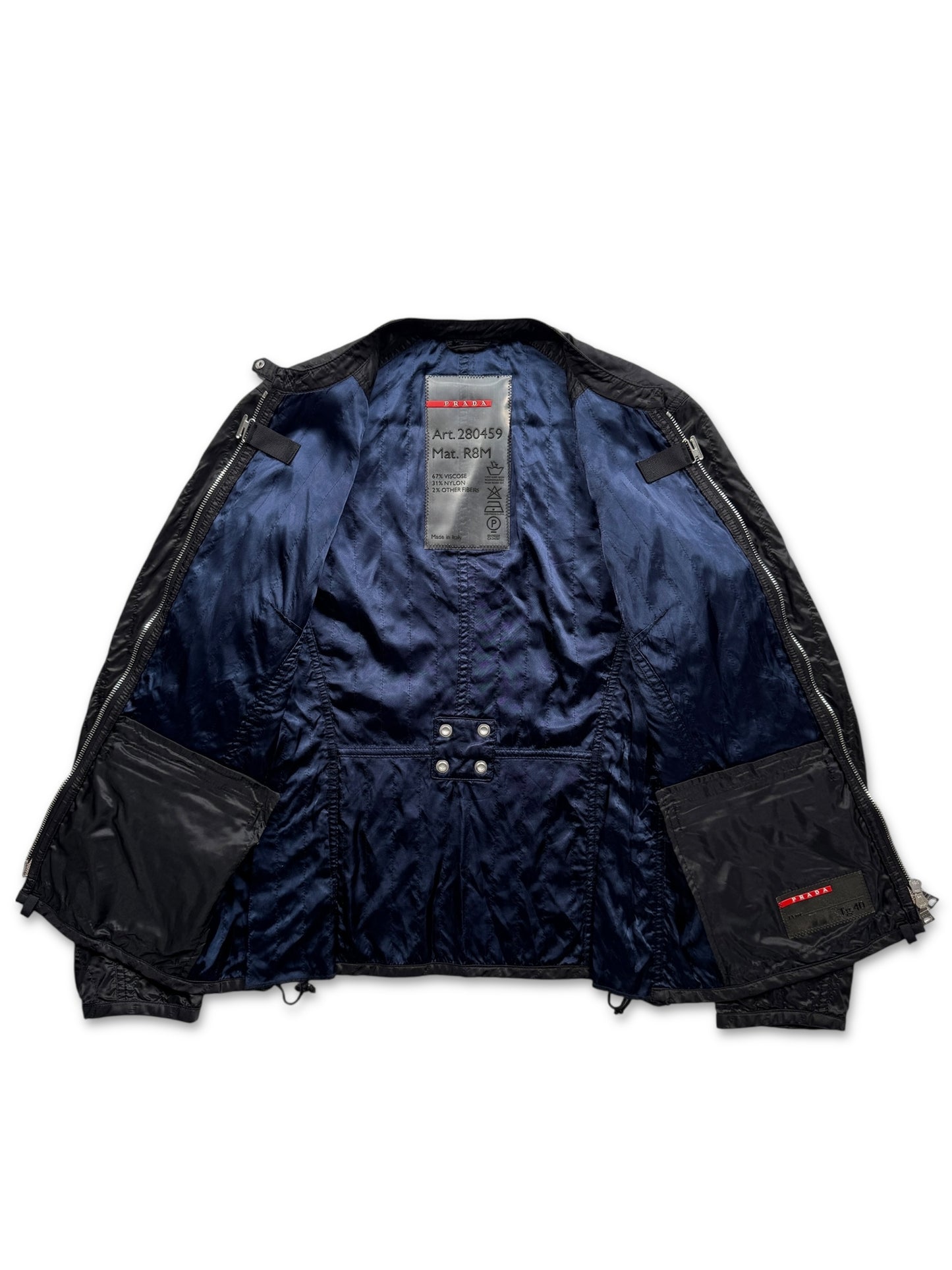 SS00’ Prada Sport Jet Black Lace Womens Jacket