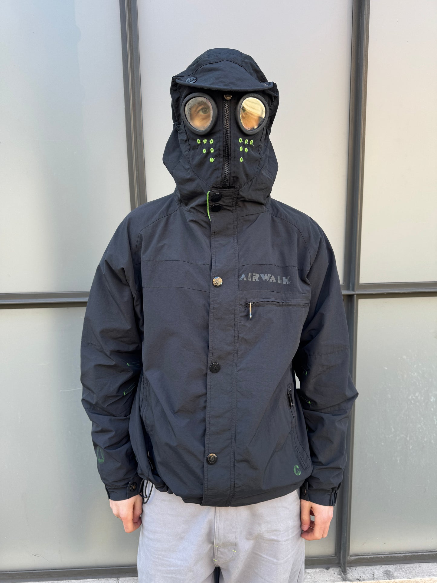 Early 2000’s Airwalk Jet Black Goggle Jacket