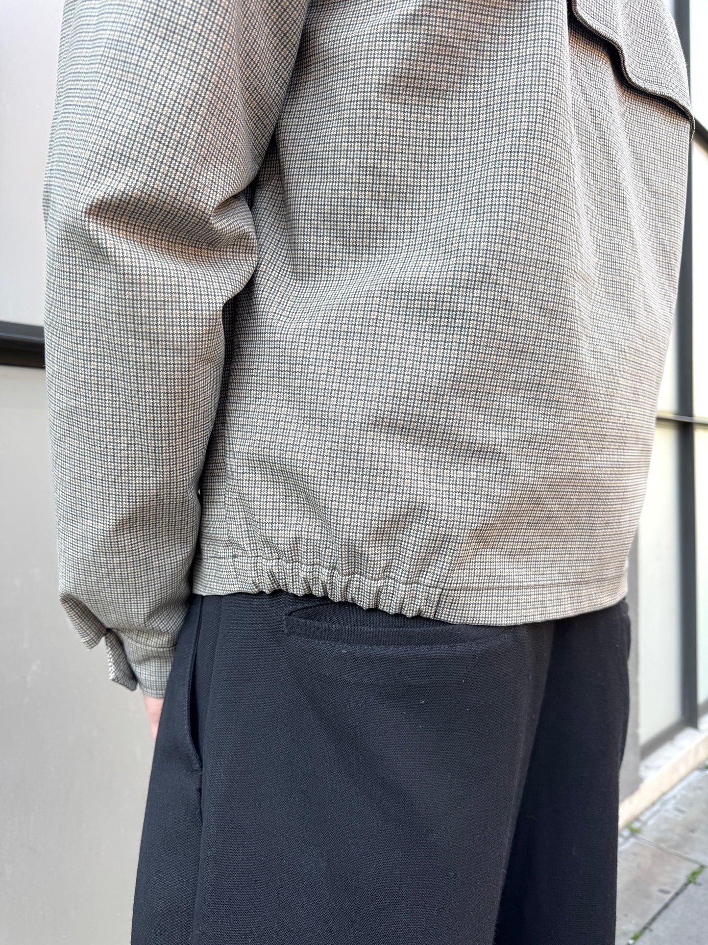 Prada Main Line Hounds Tooth 2in1 Zip Out Liner Harrington Jacket