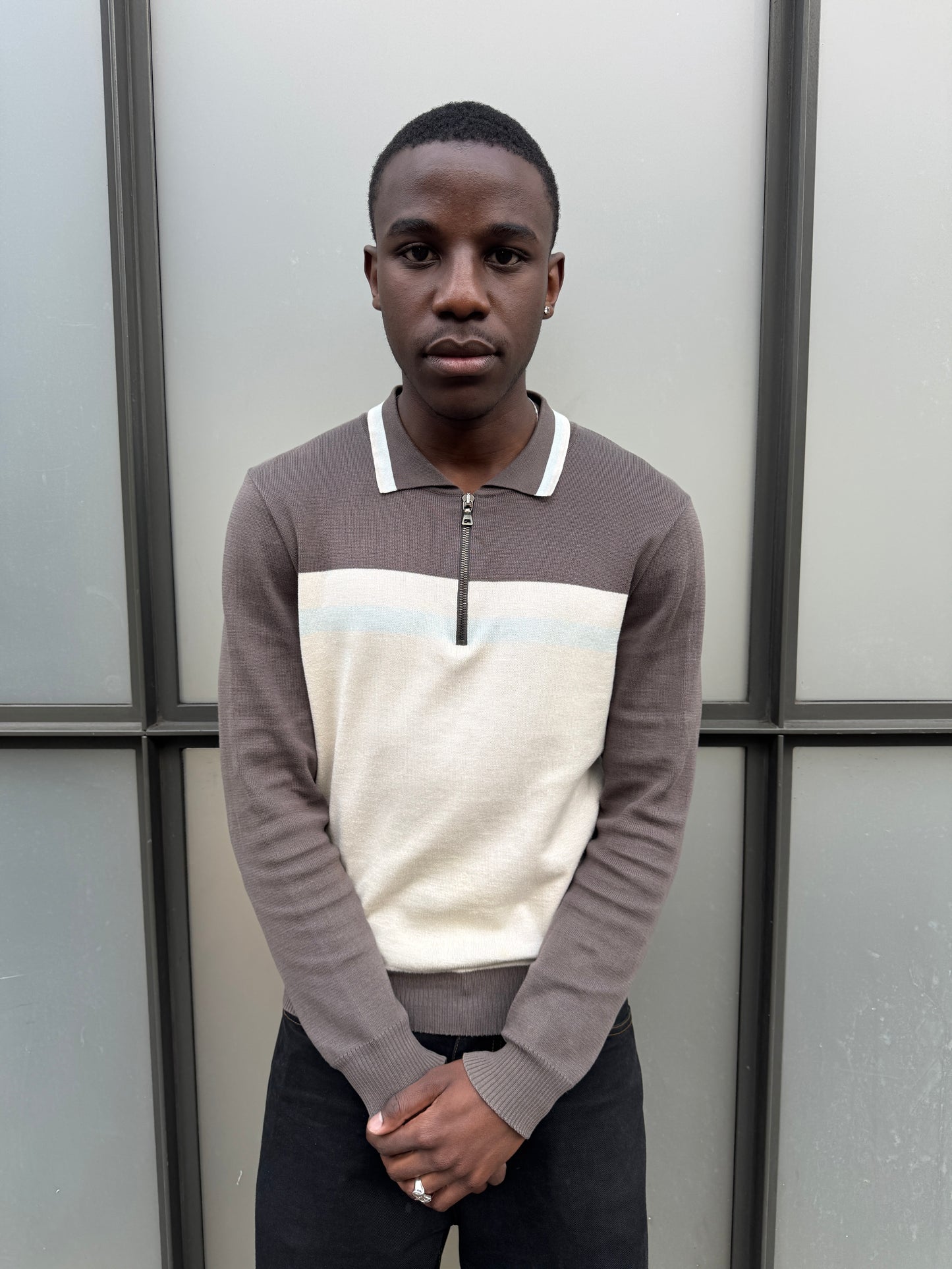 Prada Main Line 1/4 Zip Collared Knit