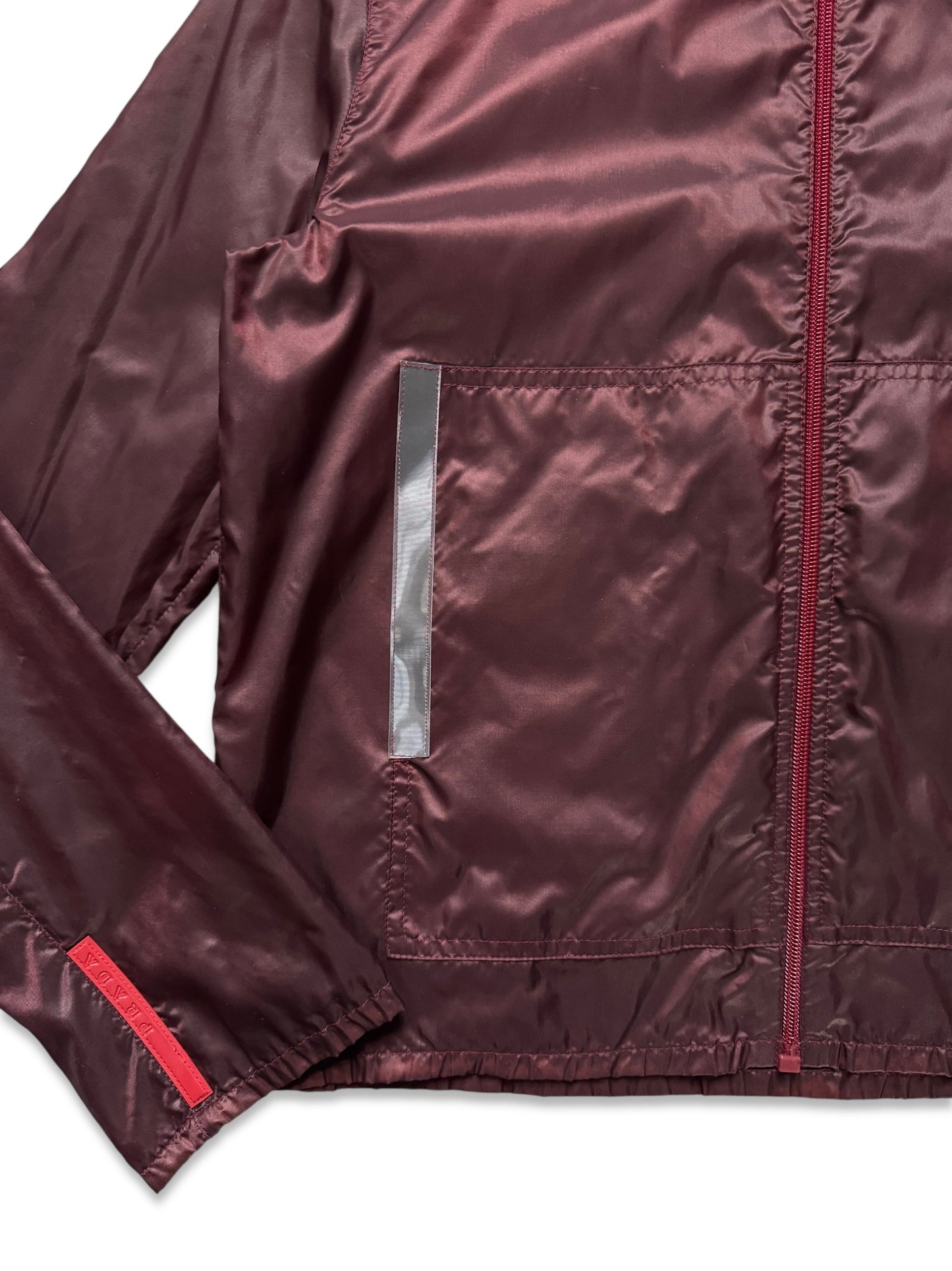 SS00’ Prada Sport 3M Burgundy Hooded Nylon Jacket